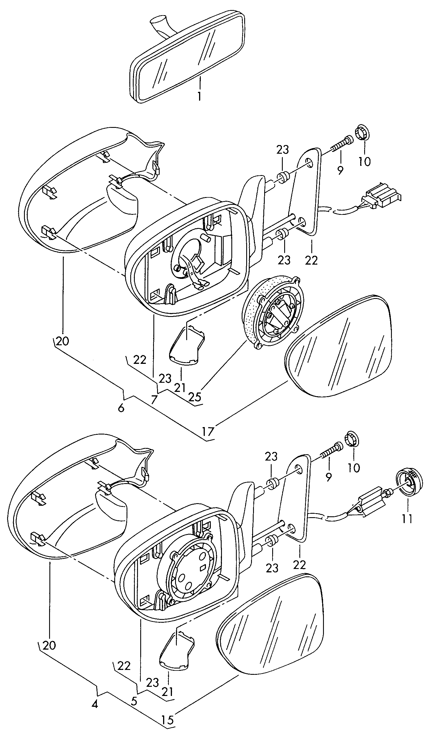 VAG 7M1857521 - Външно огледало vvparts.bg