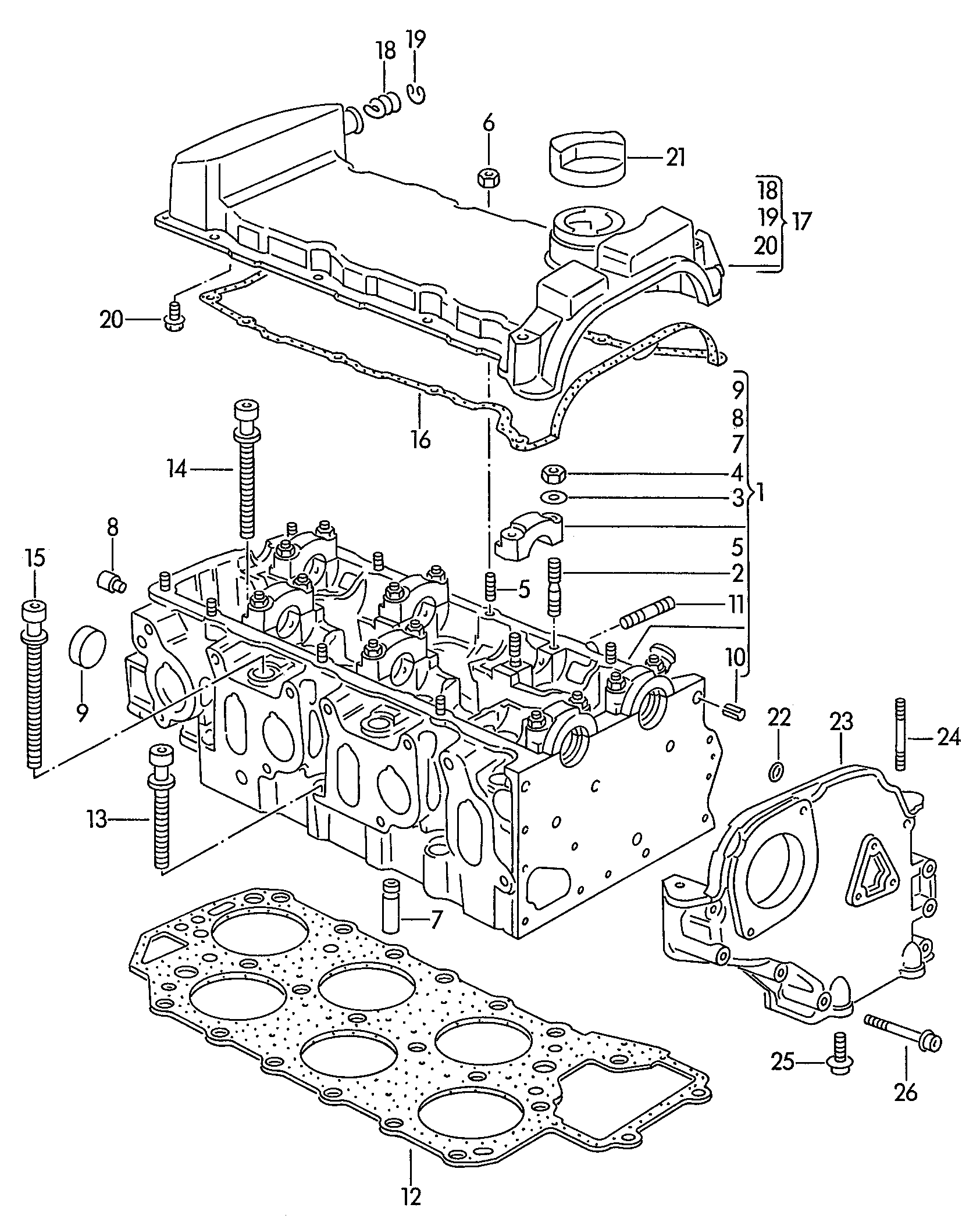 VAG 021103383L - Гарнитура, цилиндрова глава vvparts.bg