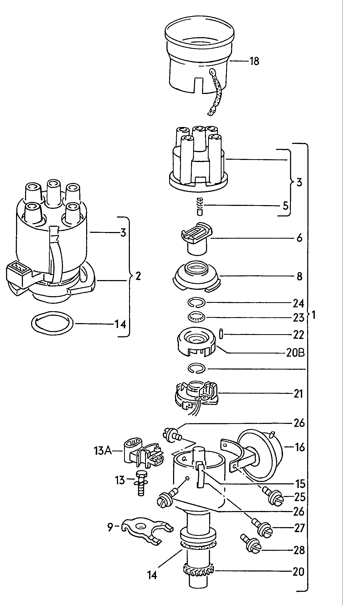 Seat 051 905 207 - Капачка на дистрибутор на запалване vvparts.bg