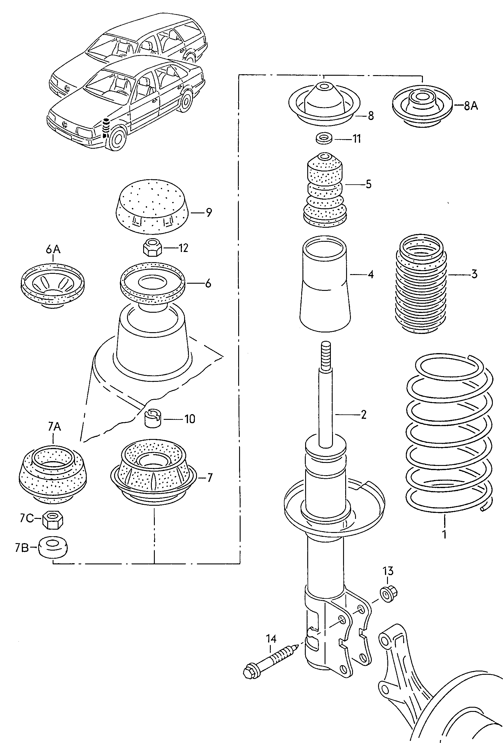 Seat 357 413 031 - Амортисьор vvparts.bg