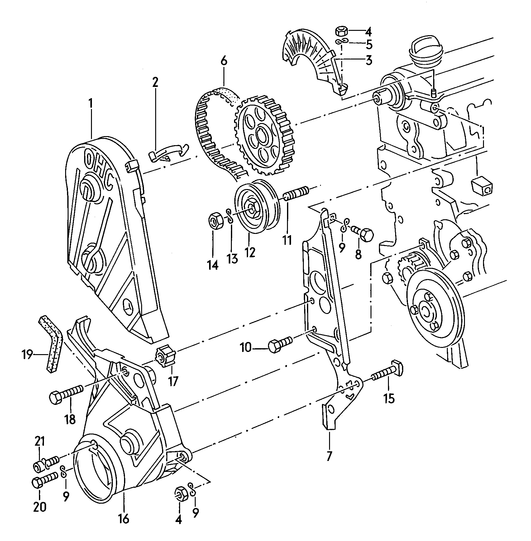 Skoda 056 109 119 A - Комплект ангренажен ремък vvparts.bg