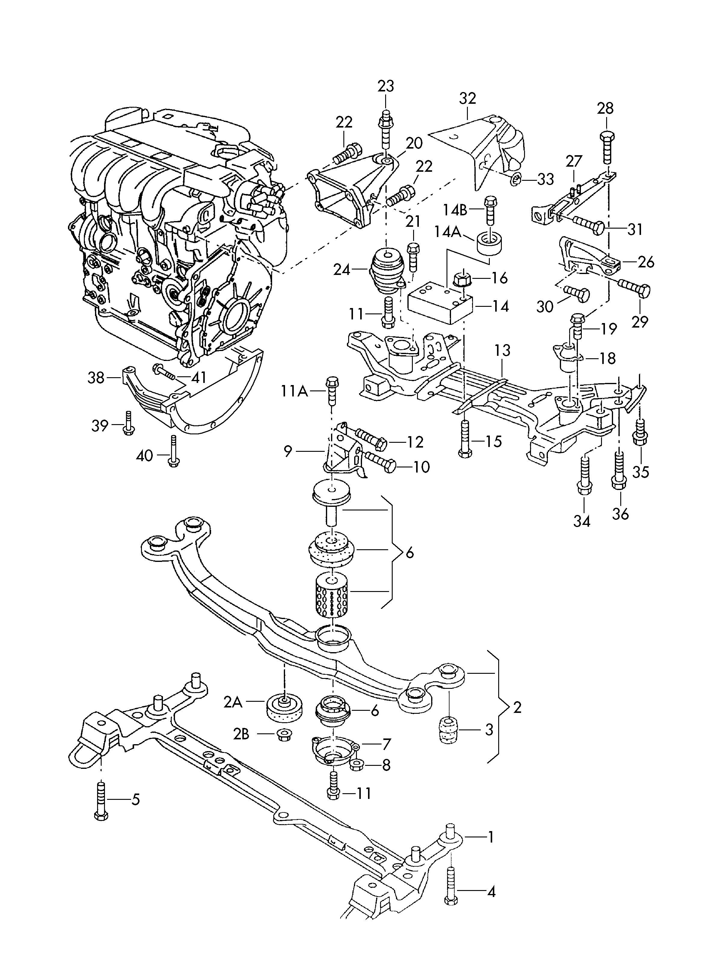 Seat 3A0 199 402 - Окачване, двигател vvparts.bg