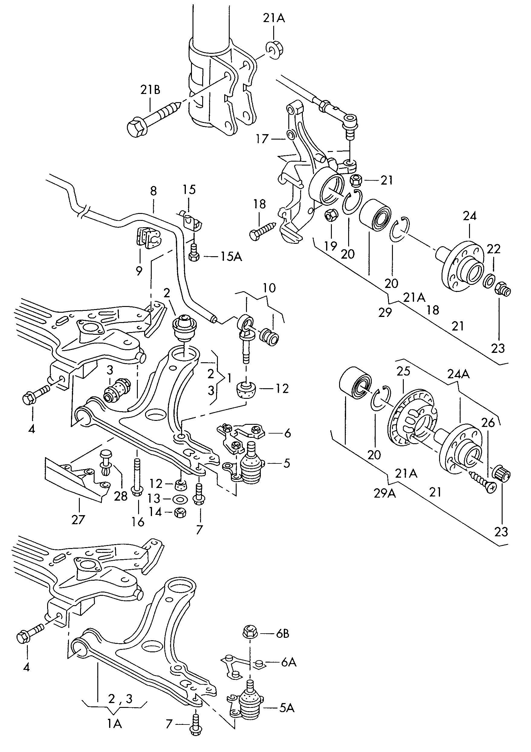 VAG 1H0498625 - Комплект колесен лагер vvparts.bg