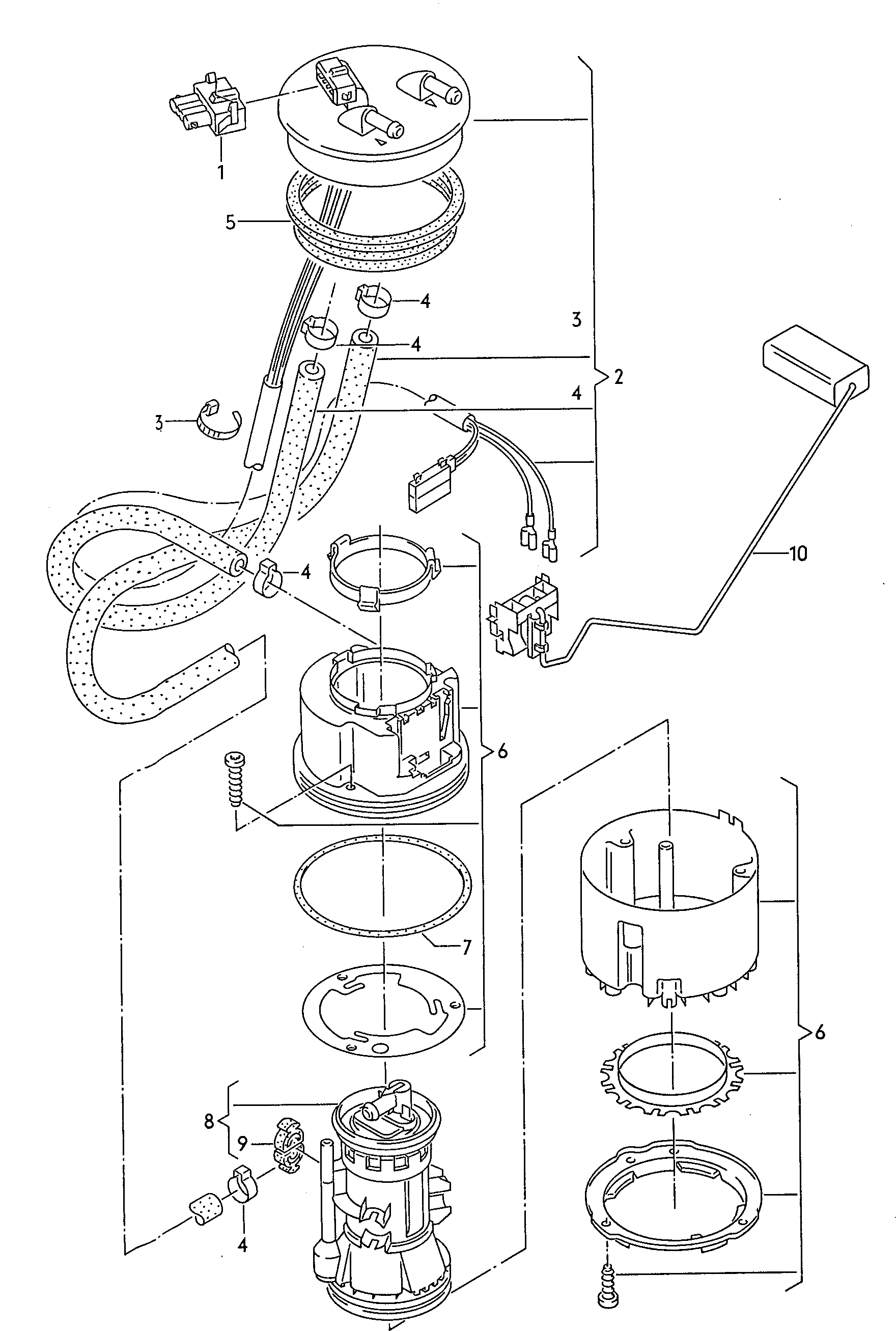 VW 1H0 919 651N - Горивопроводен модул (горивна помпа+сонда) vvparts.bg