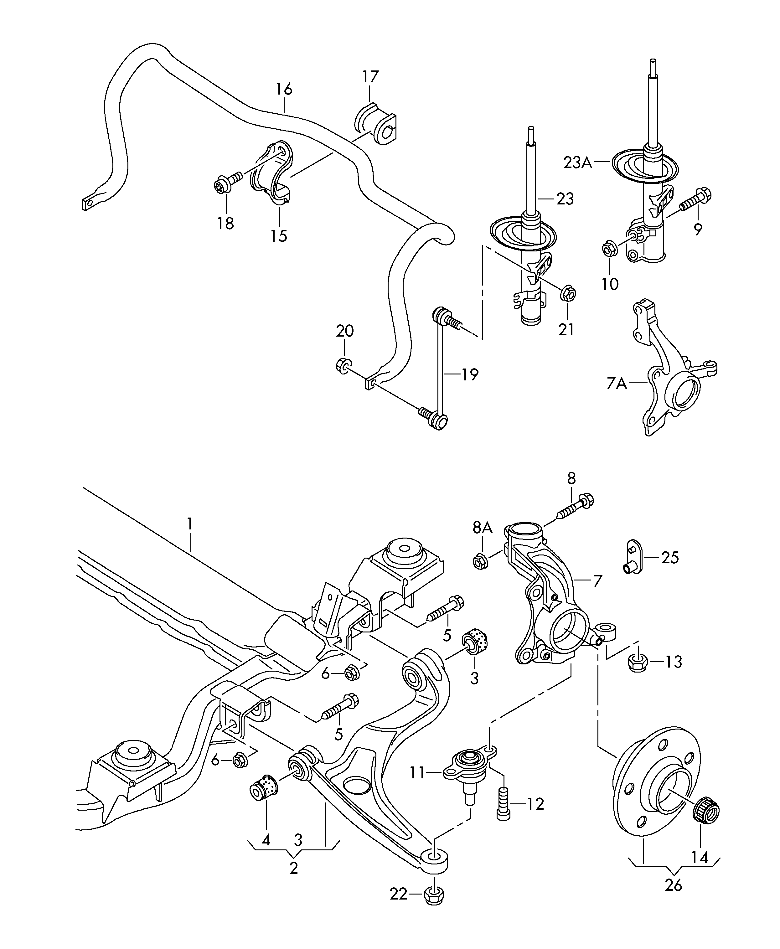 Skoda 7H0407151F - Носач, окачване на колелата vvparts.bg