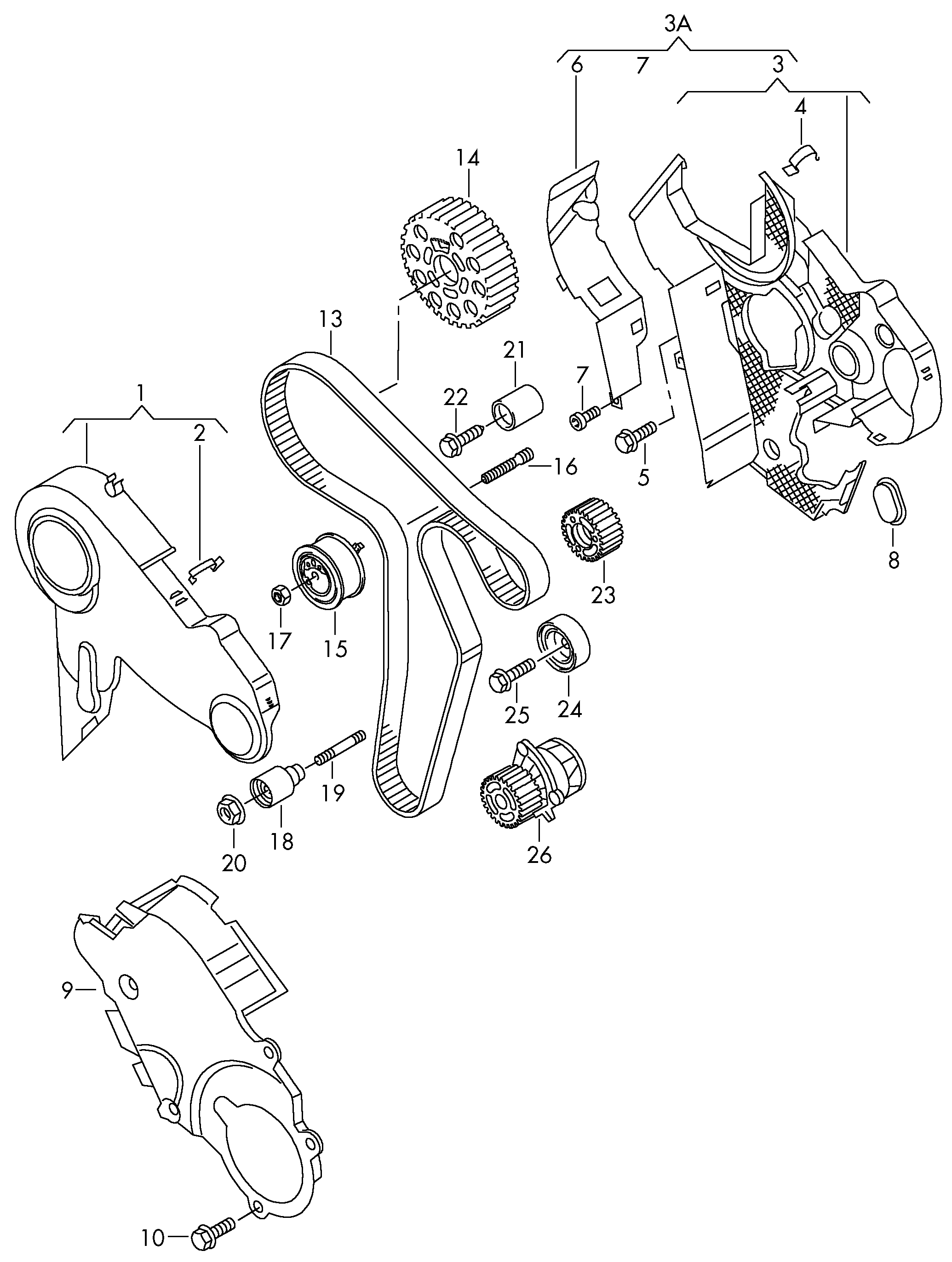 VW 03L 109 119 C - Ангренажен ремък vvparts.bg