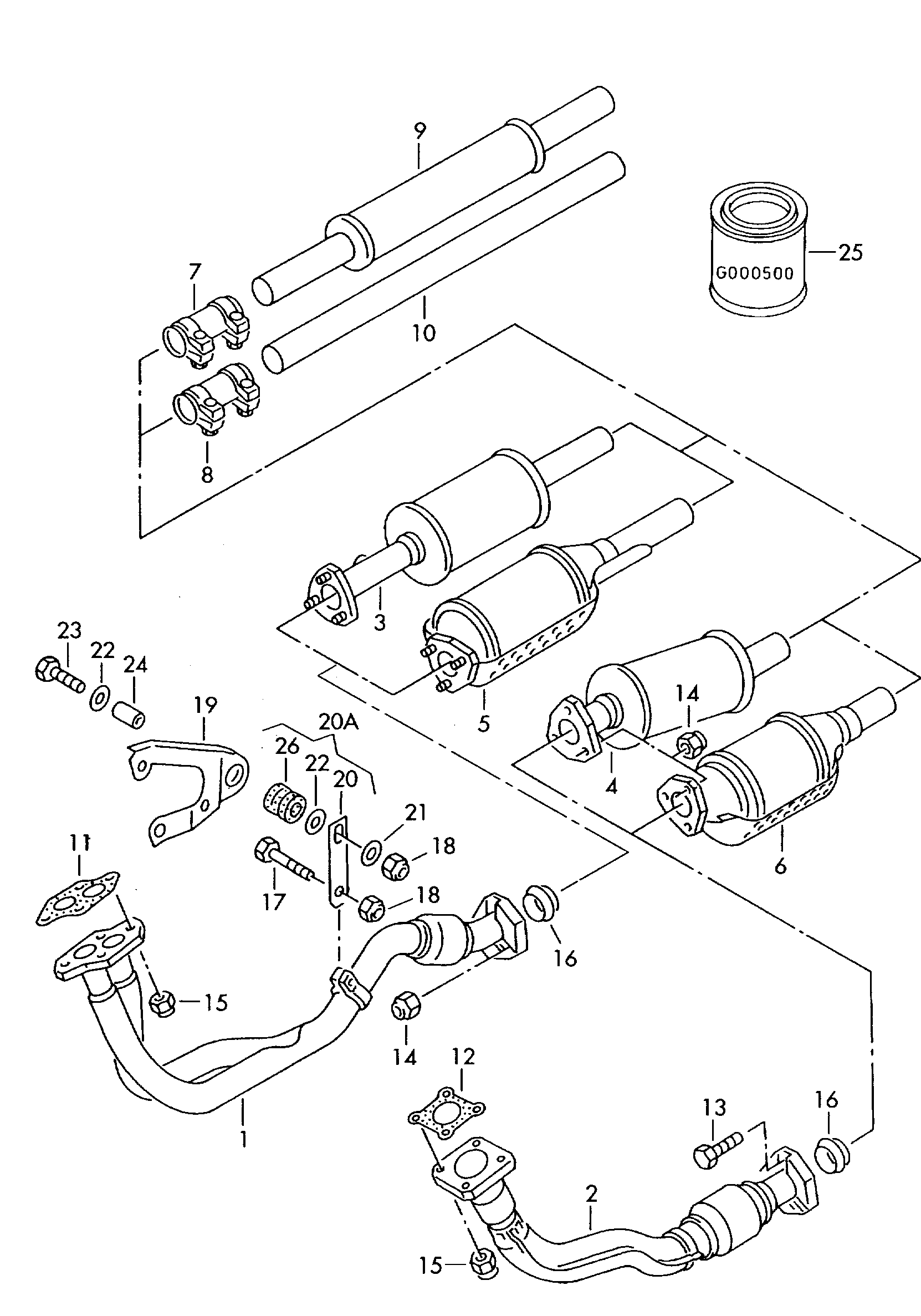 VW 1H0253091AA - Изпускателна тръба vvparts.bg