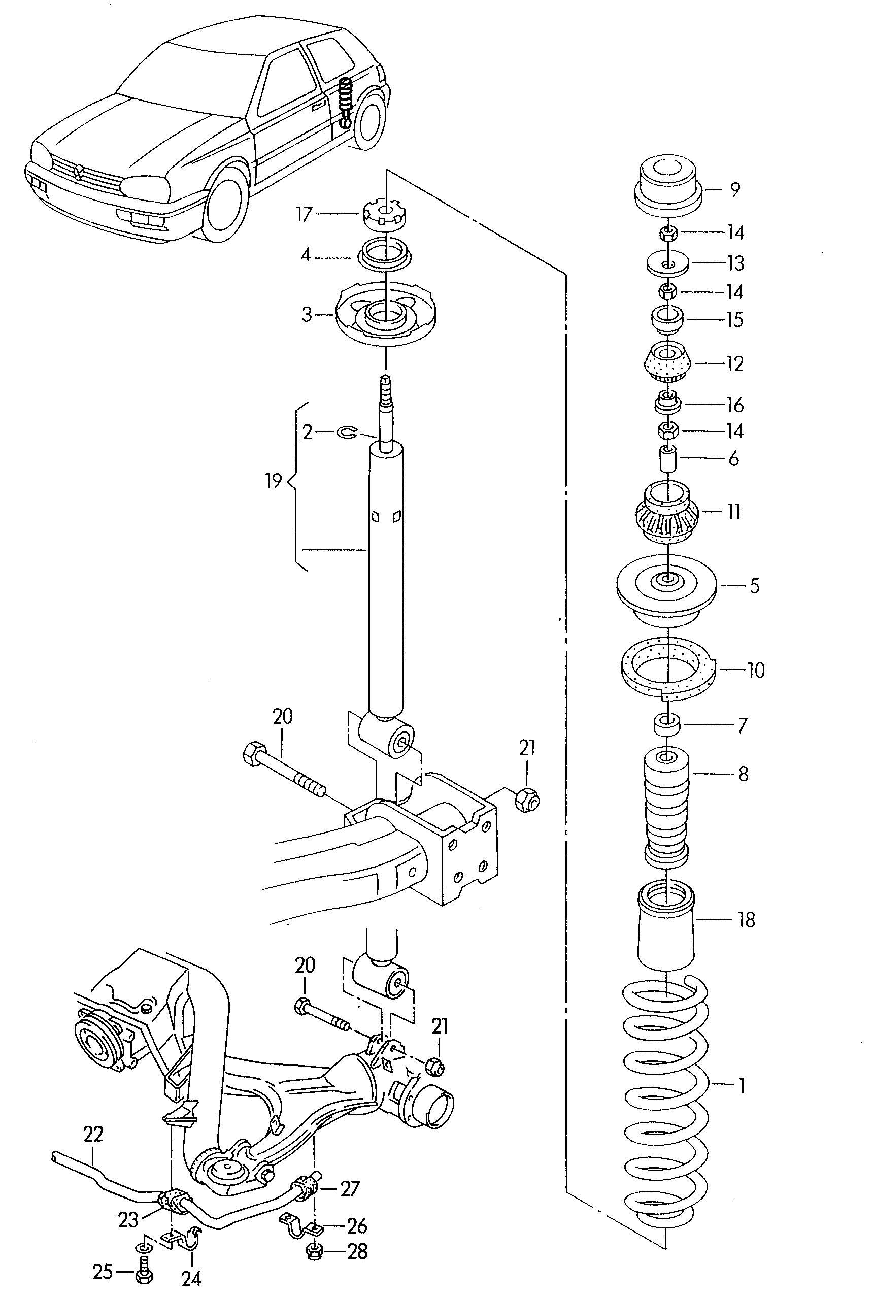 VAG 1H5511115J - Пружина за ходовата част vvparts.bg