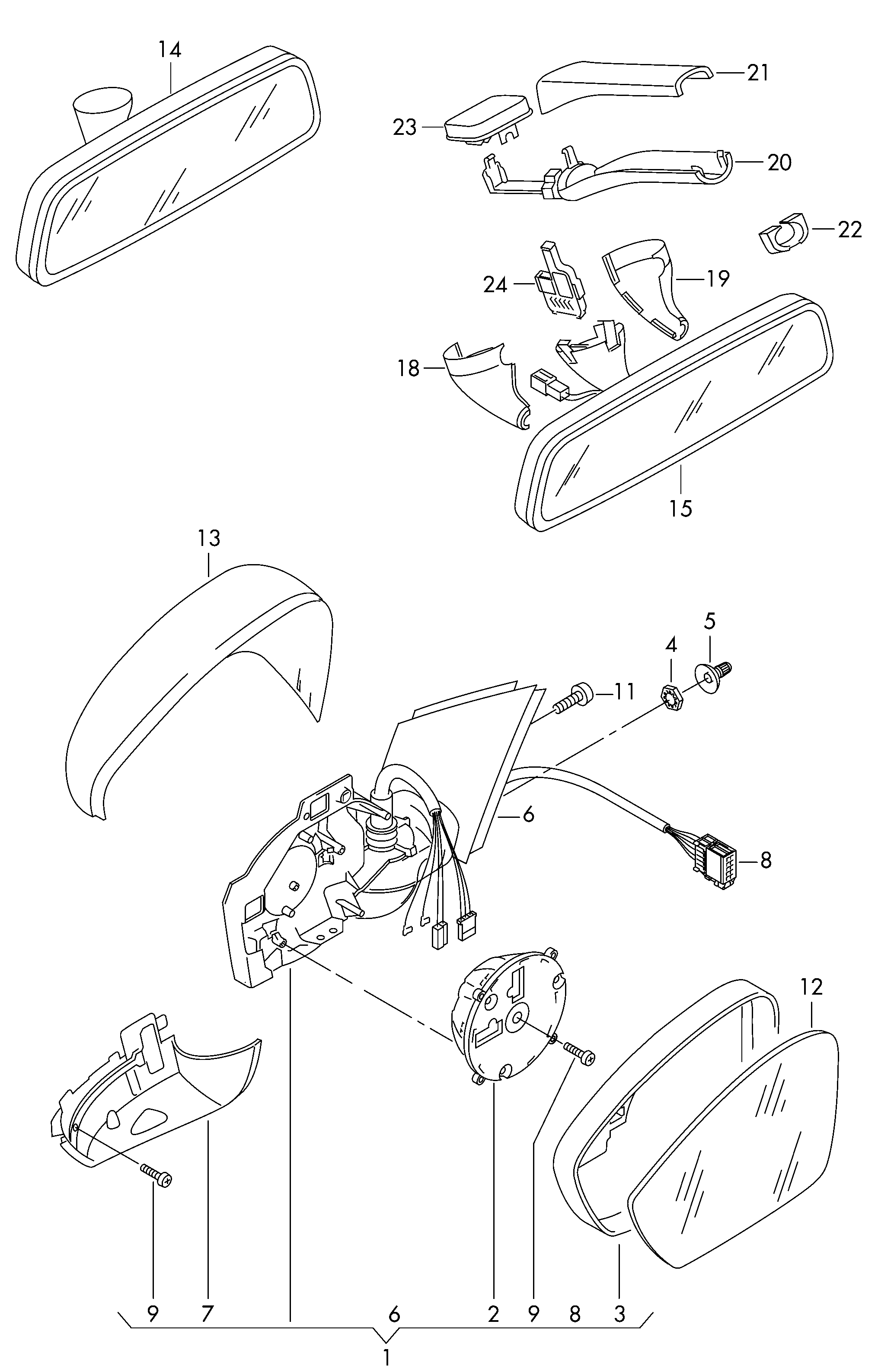 VAG 6R1857507M - Външно огледало vvparts.bg