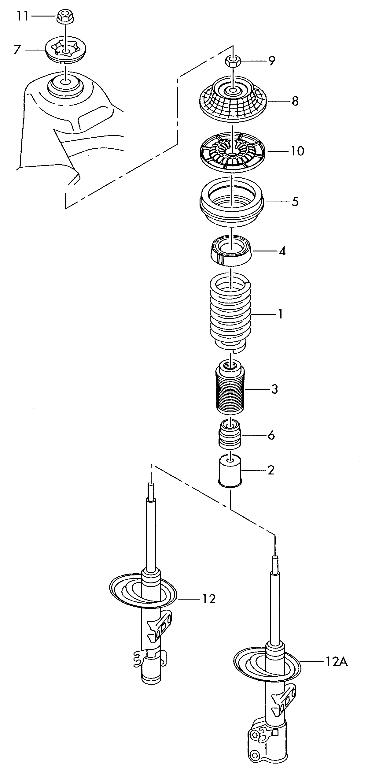 VW 7E0 412 249 - Тампон на макферсън vvparts.bg