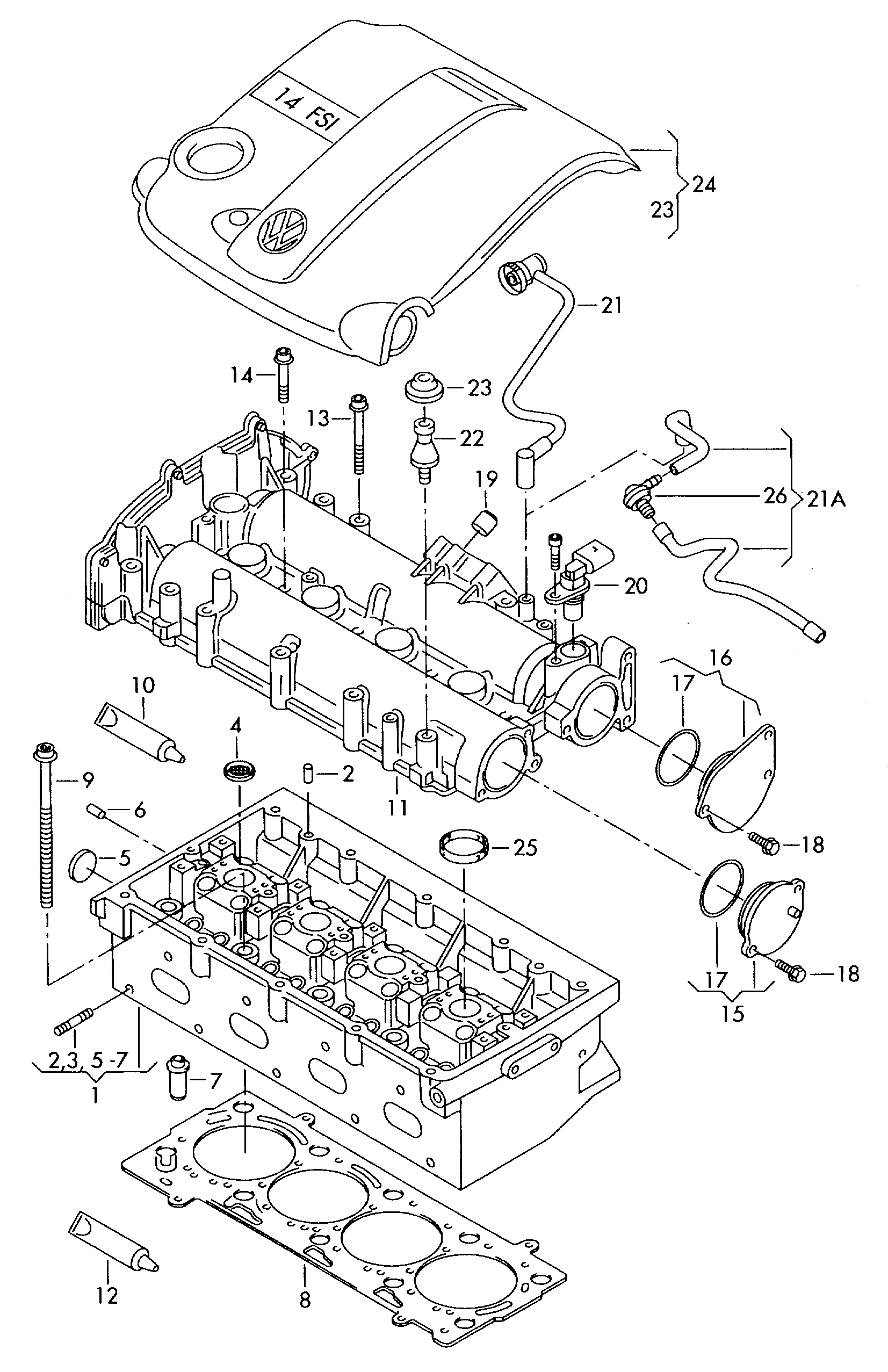 VW 03C 103 383 AM - Гарнитура, цилиндрова глава vvparts.bg