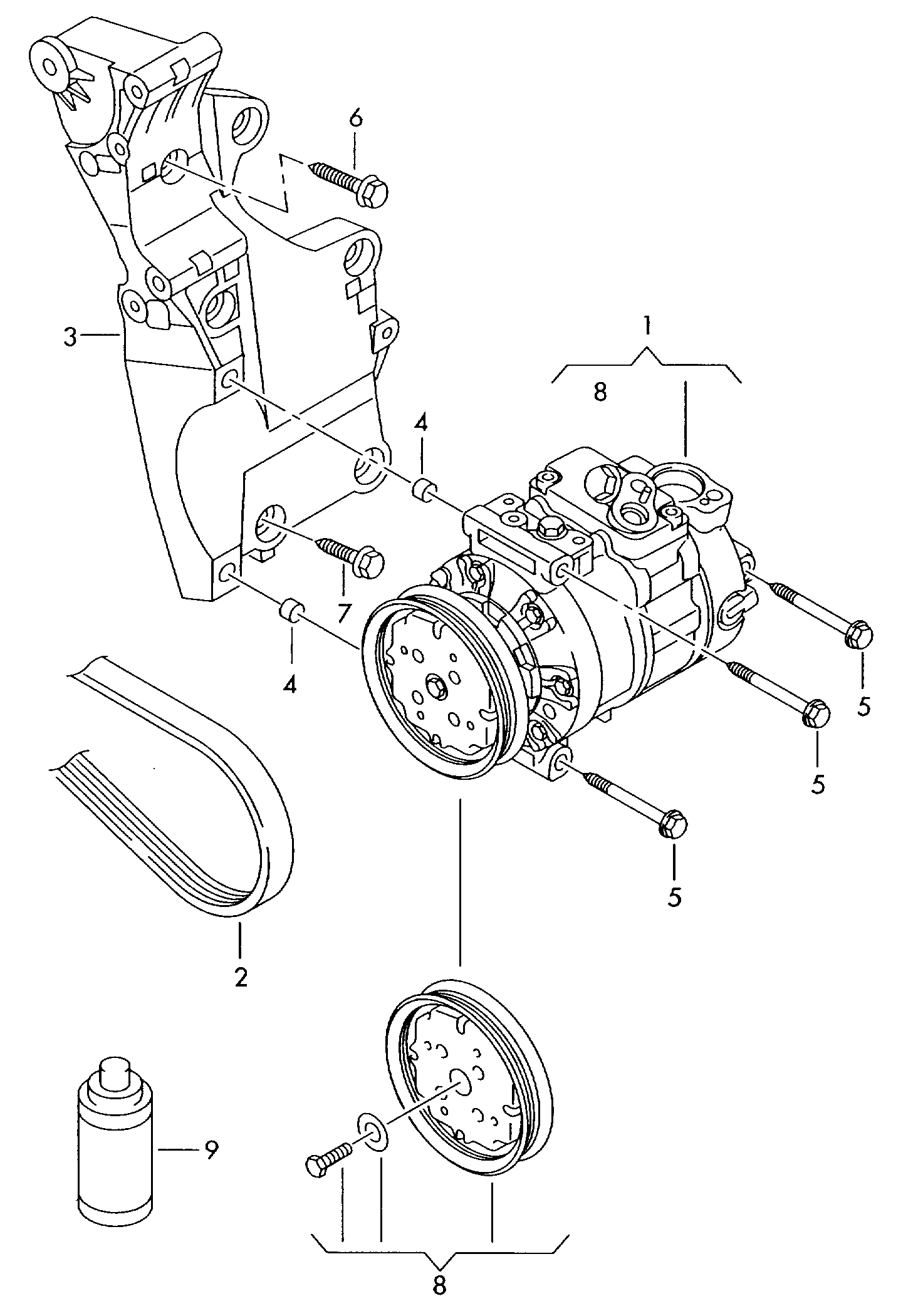 AUDI 1K0 820 808 F - Компресор, климатизация vvparts.bg