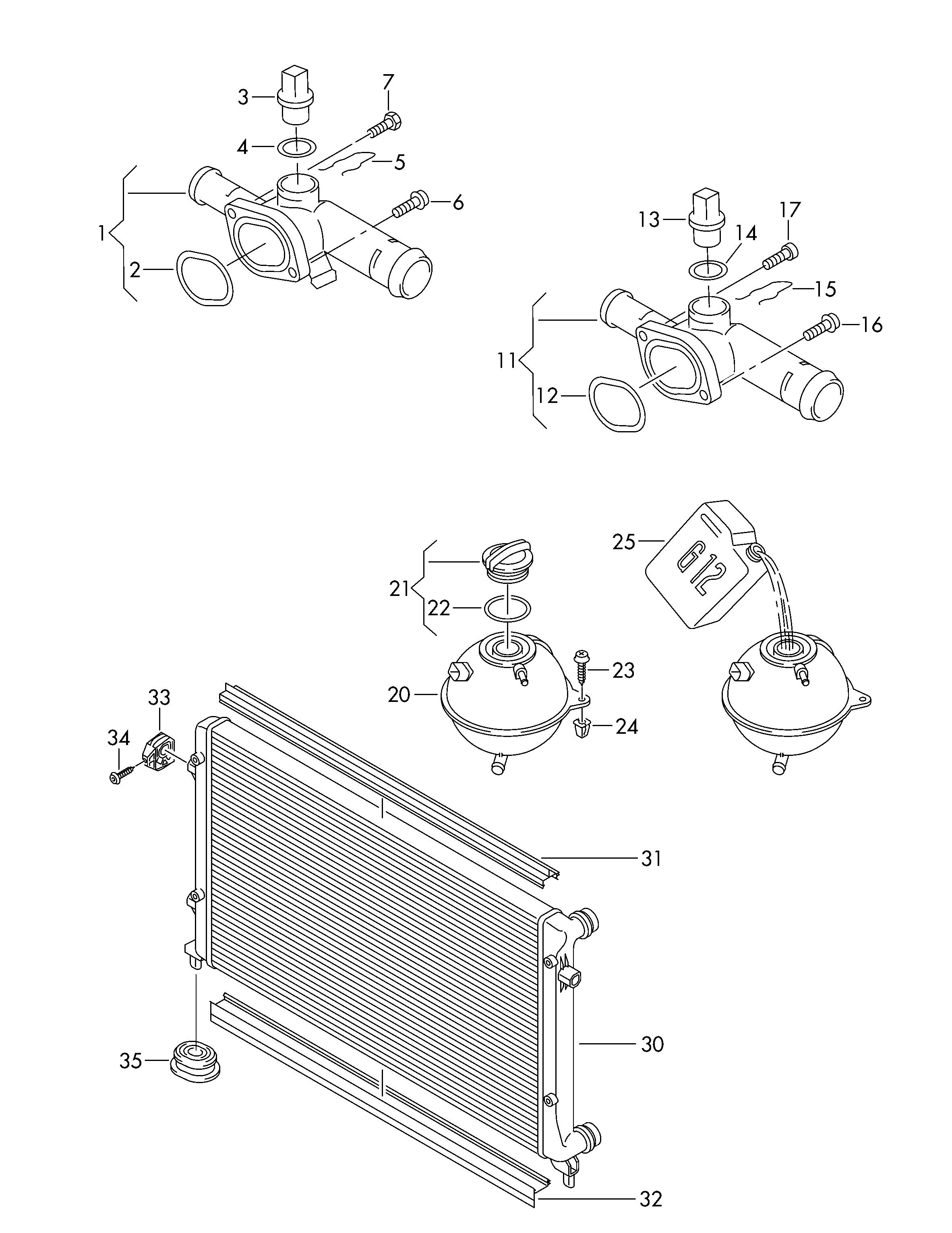 Seat 3C0 121 253 AL - Радиатор, охлаждане на двигателя vvparts.bg