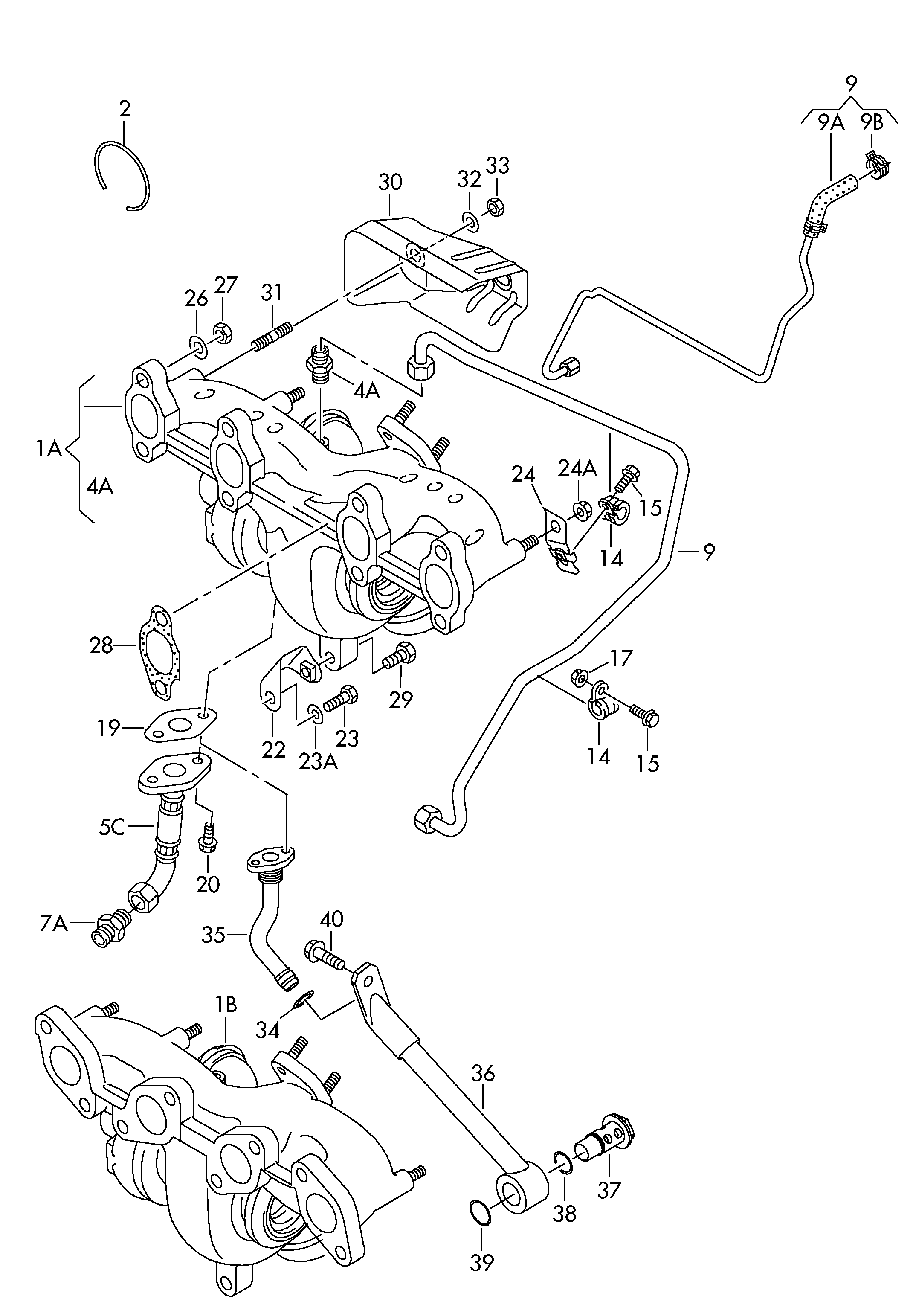 Seat 03G145771Q - Масловод, турбина vvparts.bg