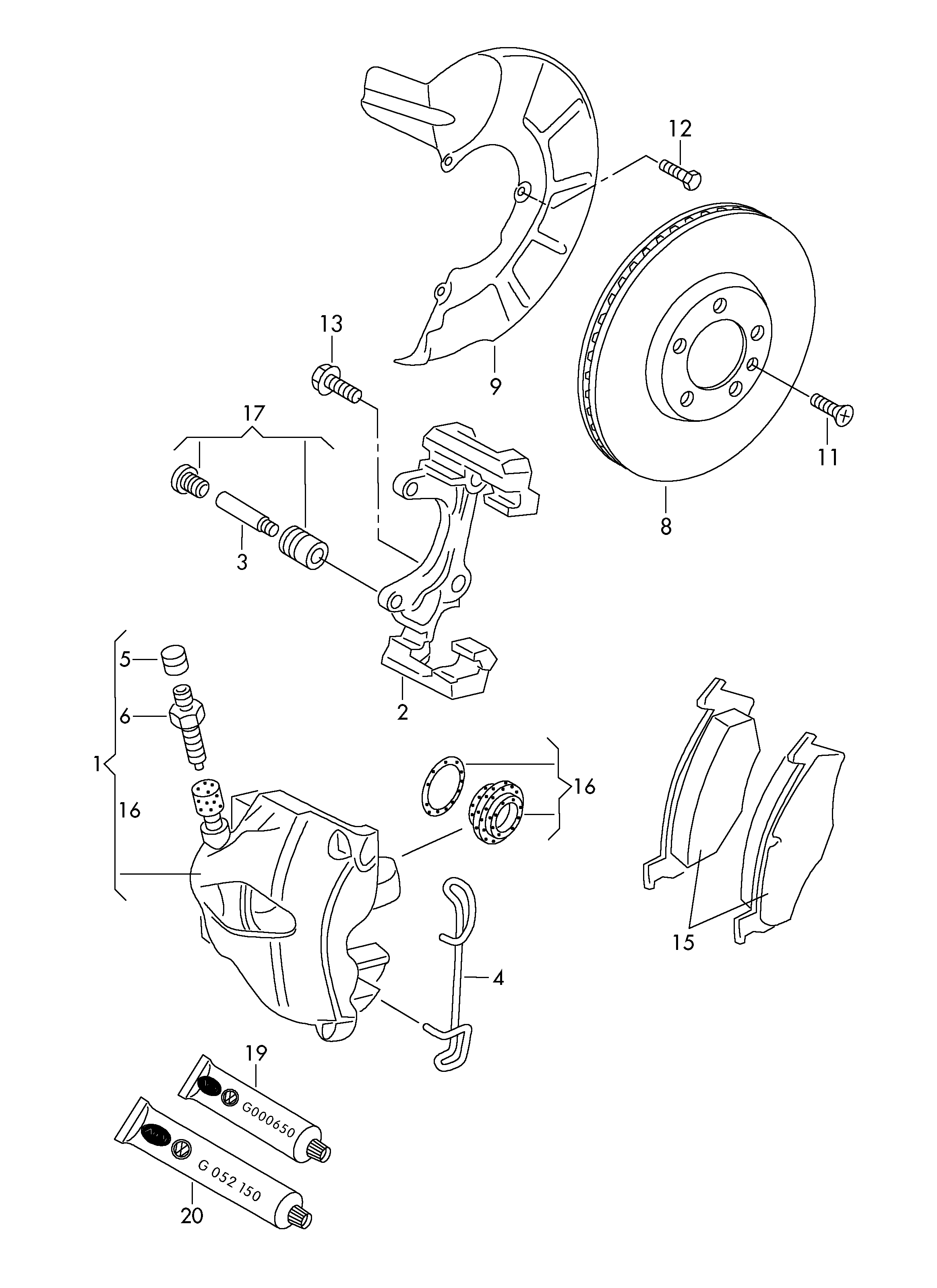 AUDI 1K0 615 123 E - Спирачен апарат vvparts.bg