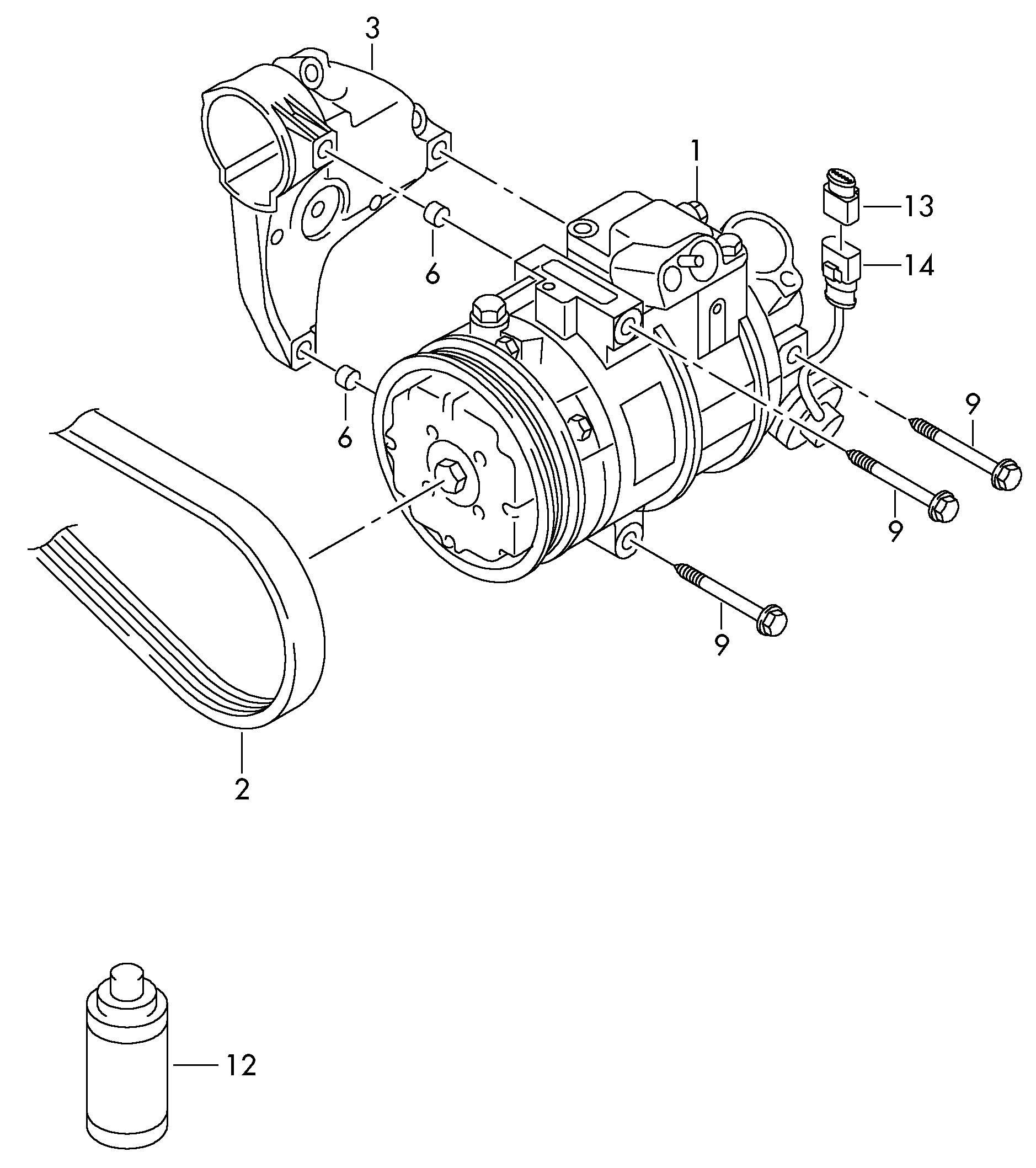 Seat 6RF820803C - Компресор, климатизация vvparts.bg