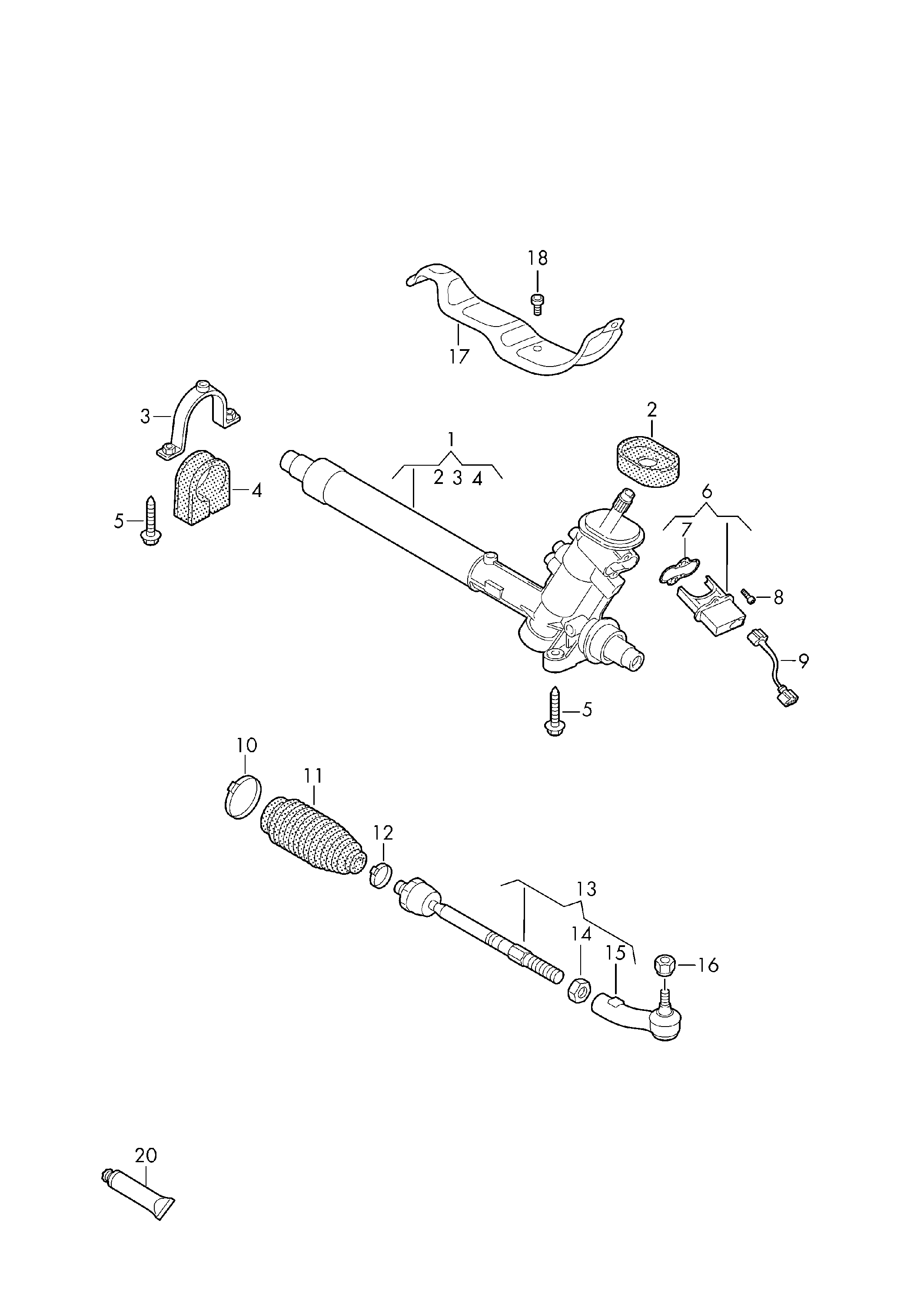 Porsche 6Q0 423 803P - Аксиален шарнирен накрайник, напречна кормилна щанга vvparts.bg