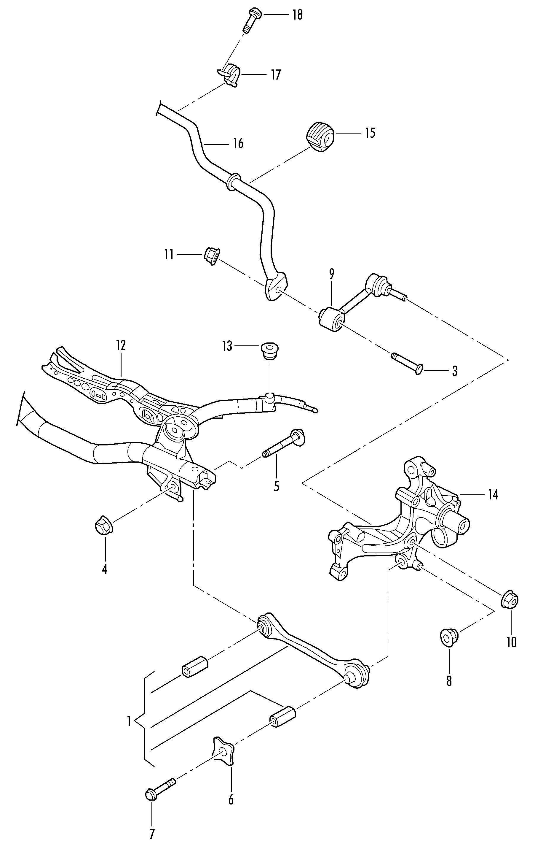 Skoda 1K0 501 529 H - Носач, окачване на колелата vvparts.bg