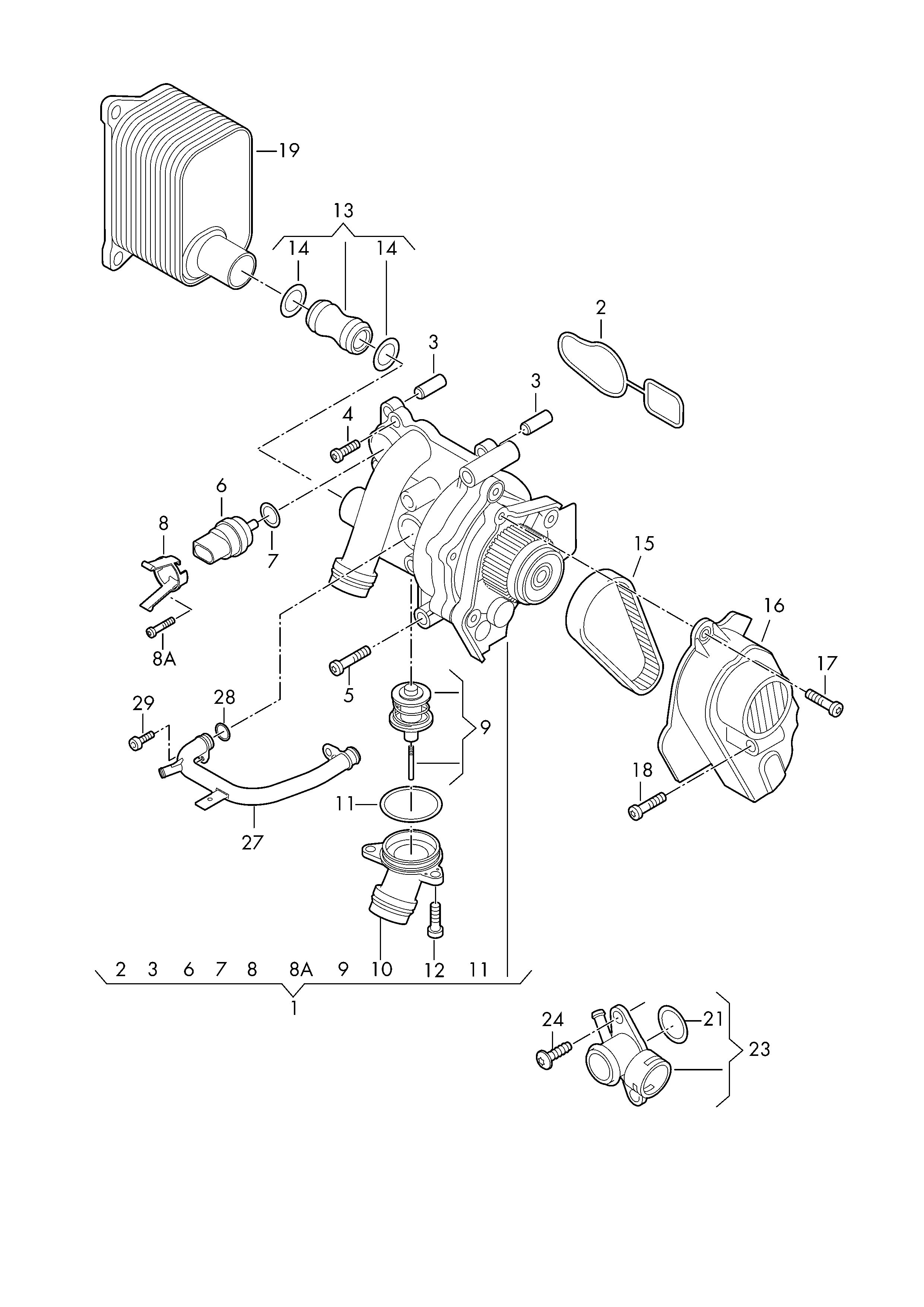 AUDI 06H 121 113 B - Термостат, охладителна течност vvparts.bg