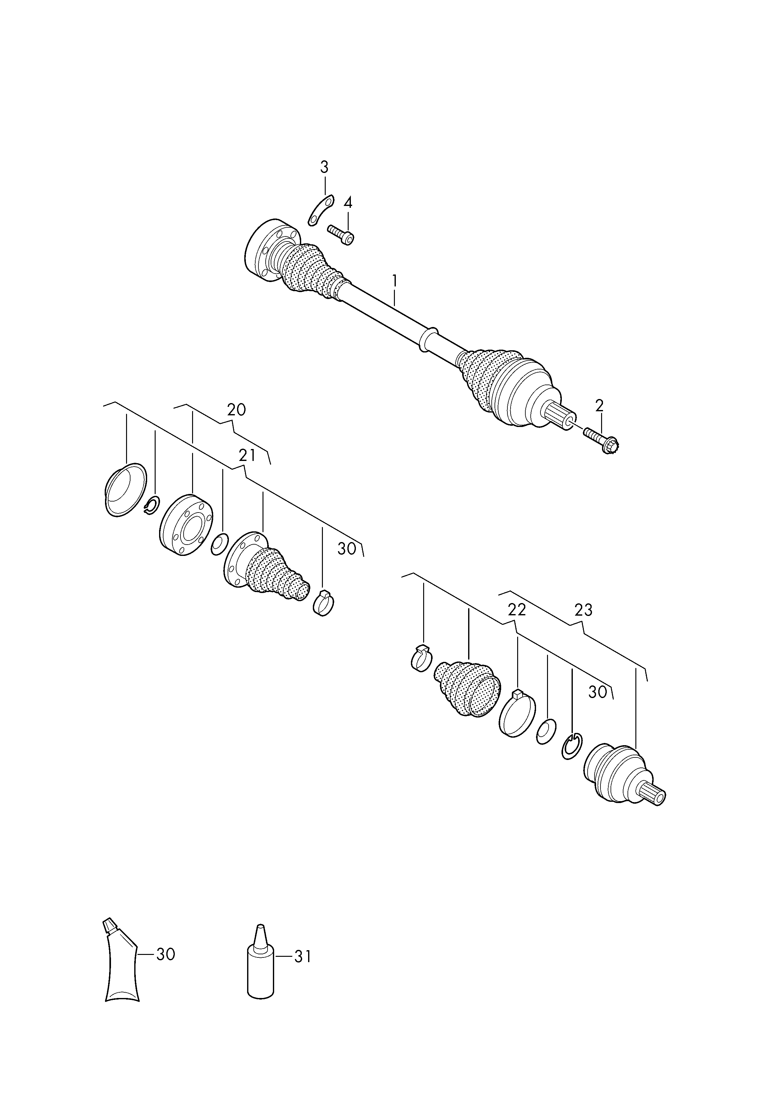 AUDI 1K0 598 203 - Маншон, полуоска vvparts.bg