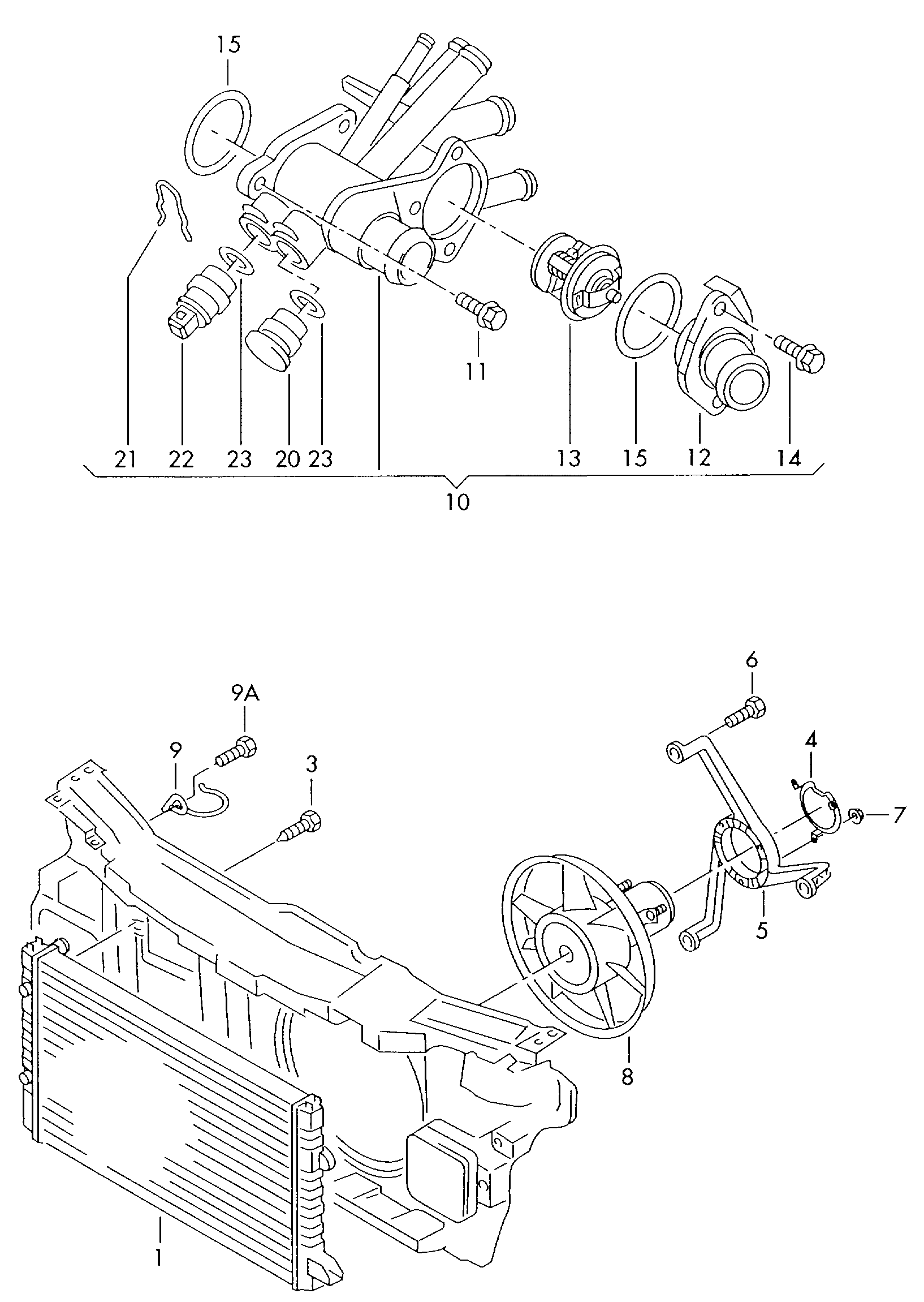 AUDI 044 121 113 - Термостат, охладителна течност vvparts.bg