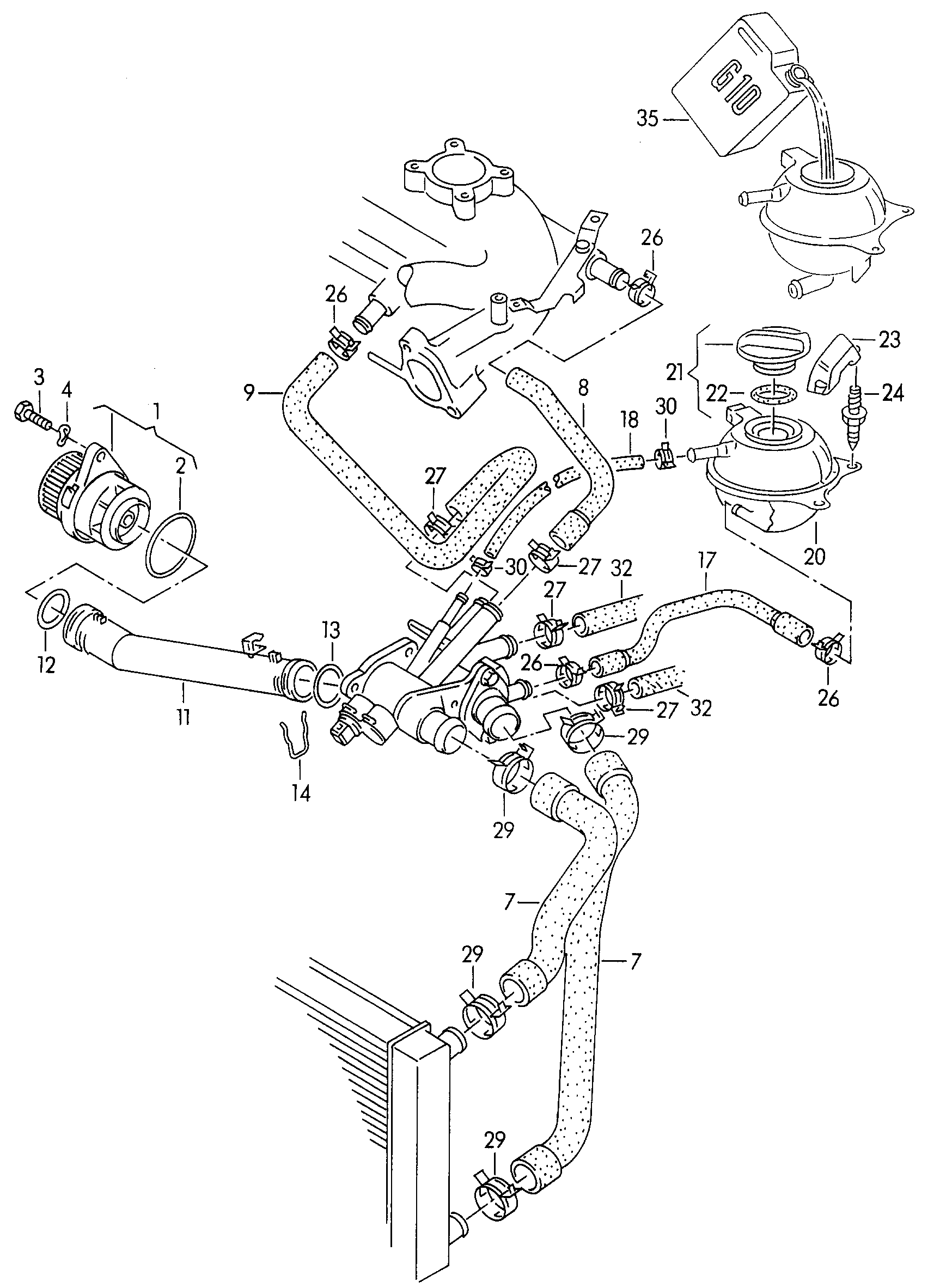 VAG 6N0 121 407 A - Разширителен съд, охладителна течност vvparts.bg