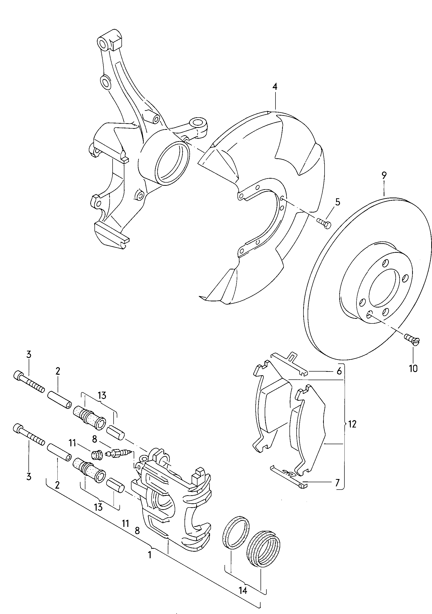 VW 191 698 151 E - Комплект спирачно феродо, дискови спирачки vvparts.bg