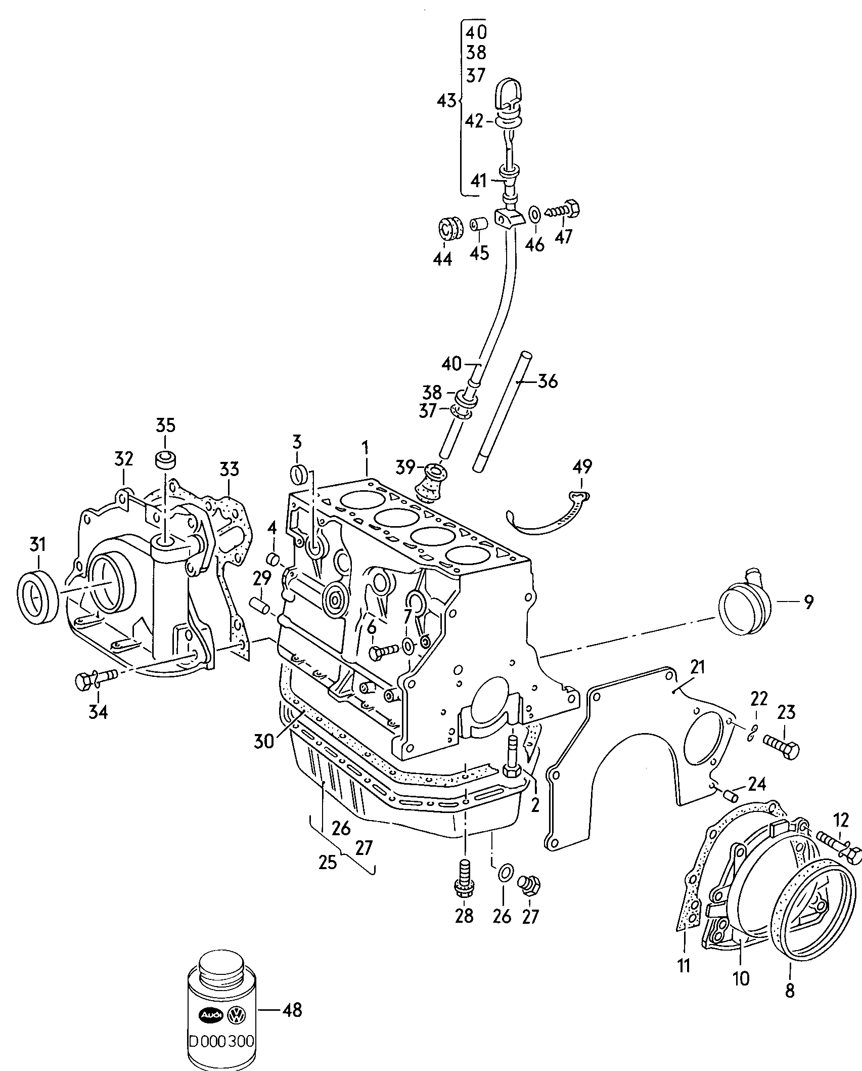 AUDI 036 115 636 - Гърловина, пръчка за мерене нивото на маслото vvparts.bg