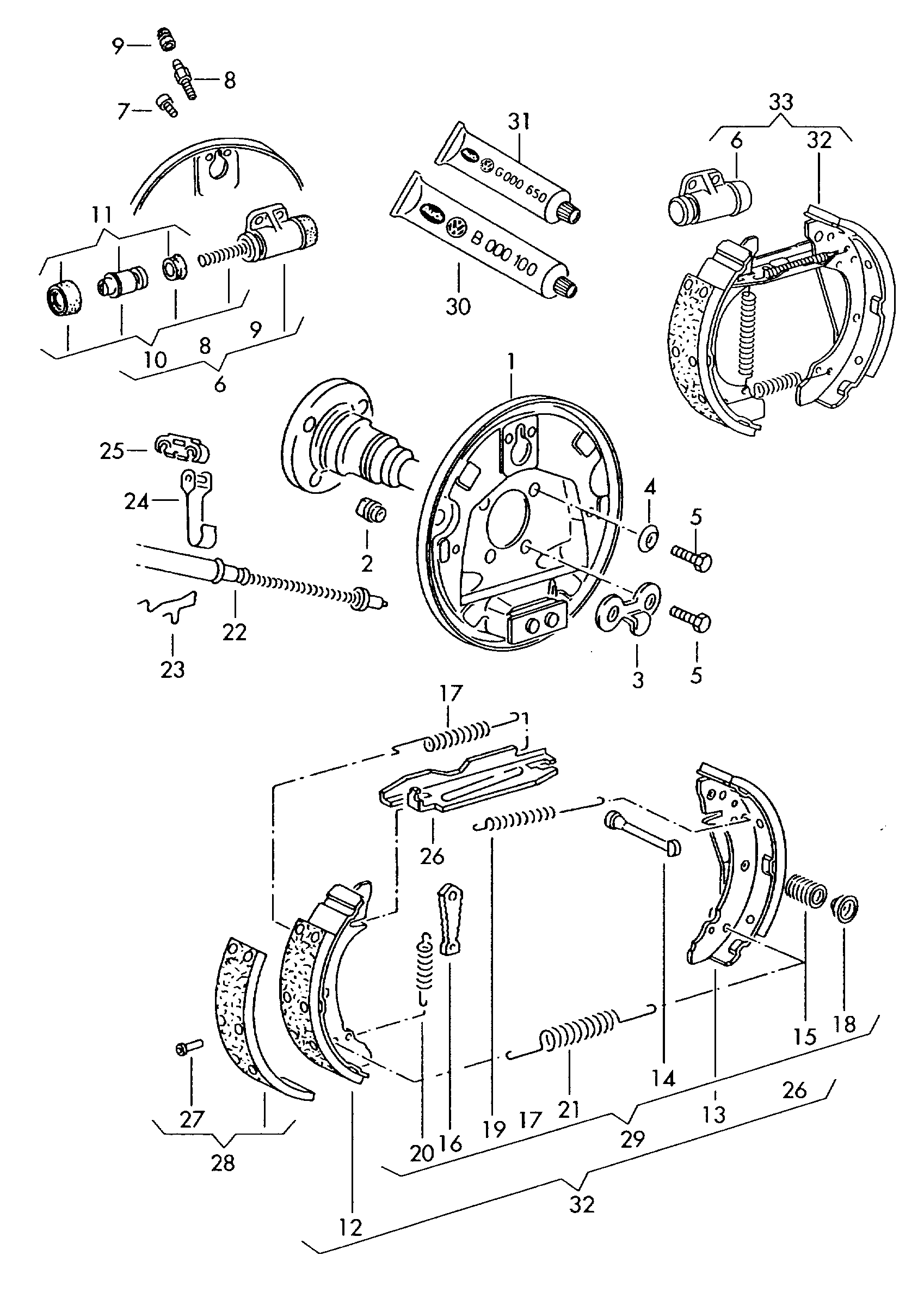 VAG 867 609 527 - Комплект спирачна челюст vvparts.bg