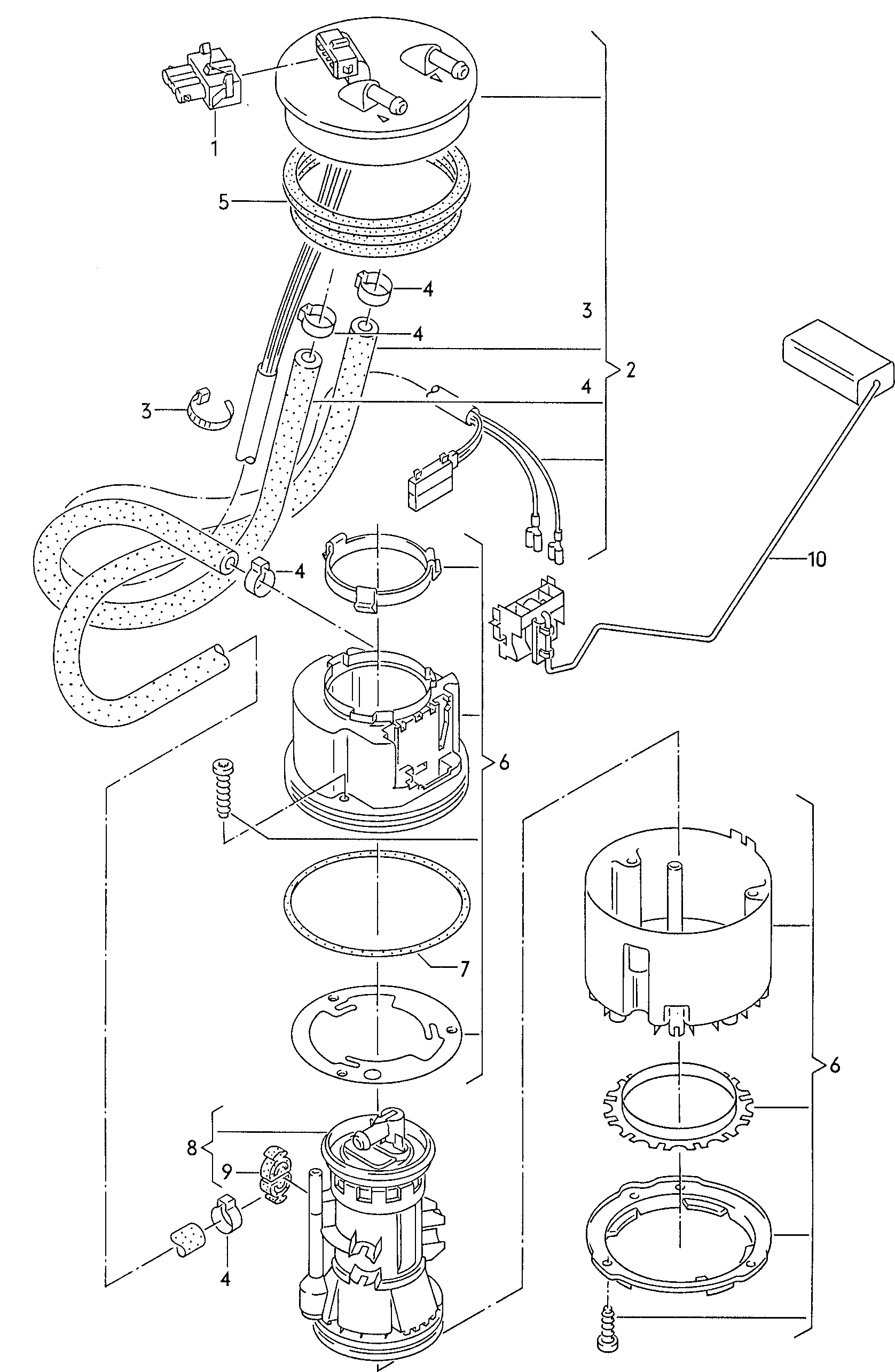 Skoda 1H0919651Q - Горивопроводен модул (горивна помпа+сонда) vvparts.bg