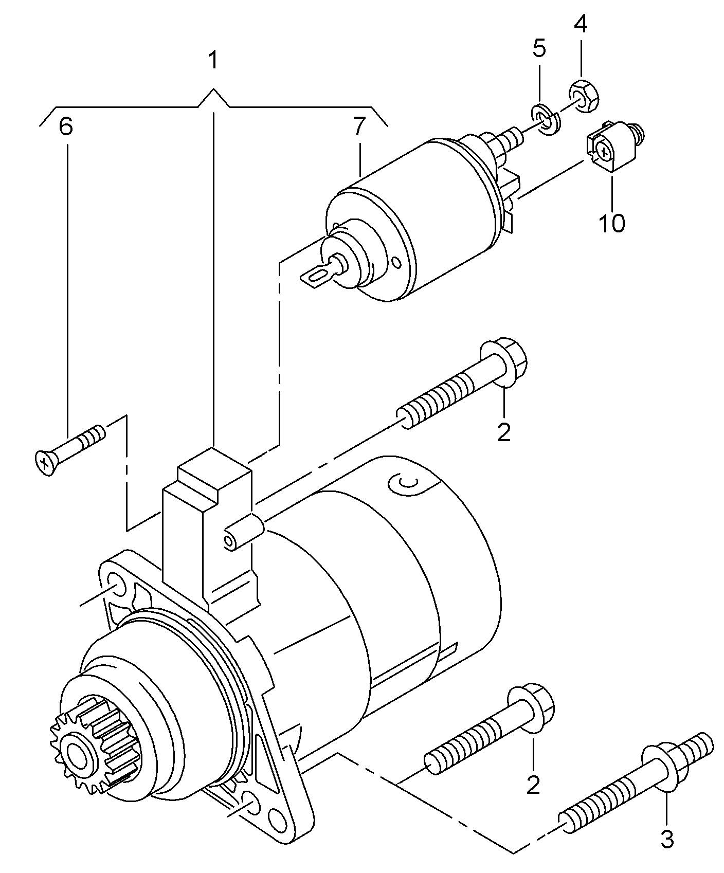 VW 0AM911287B - Магнитен превключвател, стартер vvparts.bg