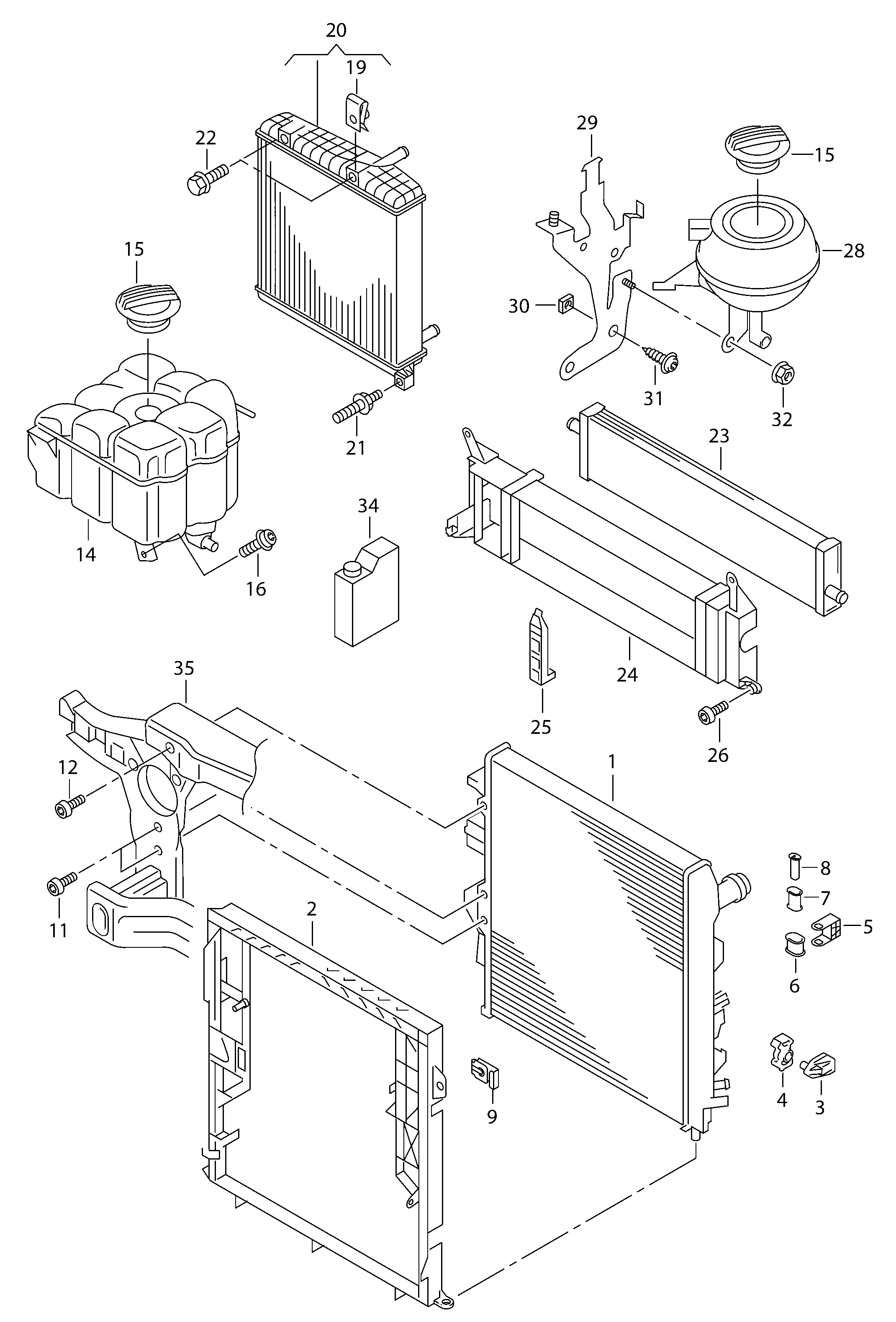 AUDI 7P0121407B - Разширителен съд, охладителна течност vvparts.bg