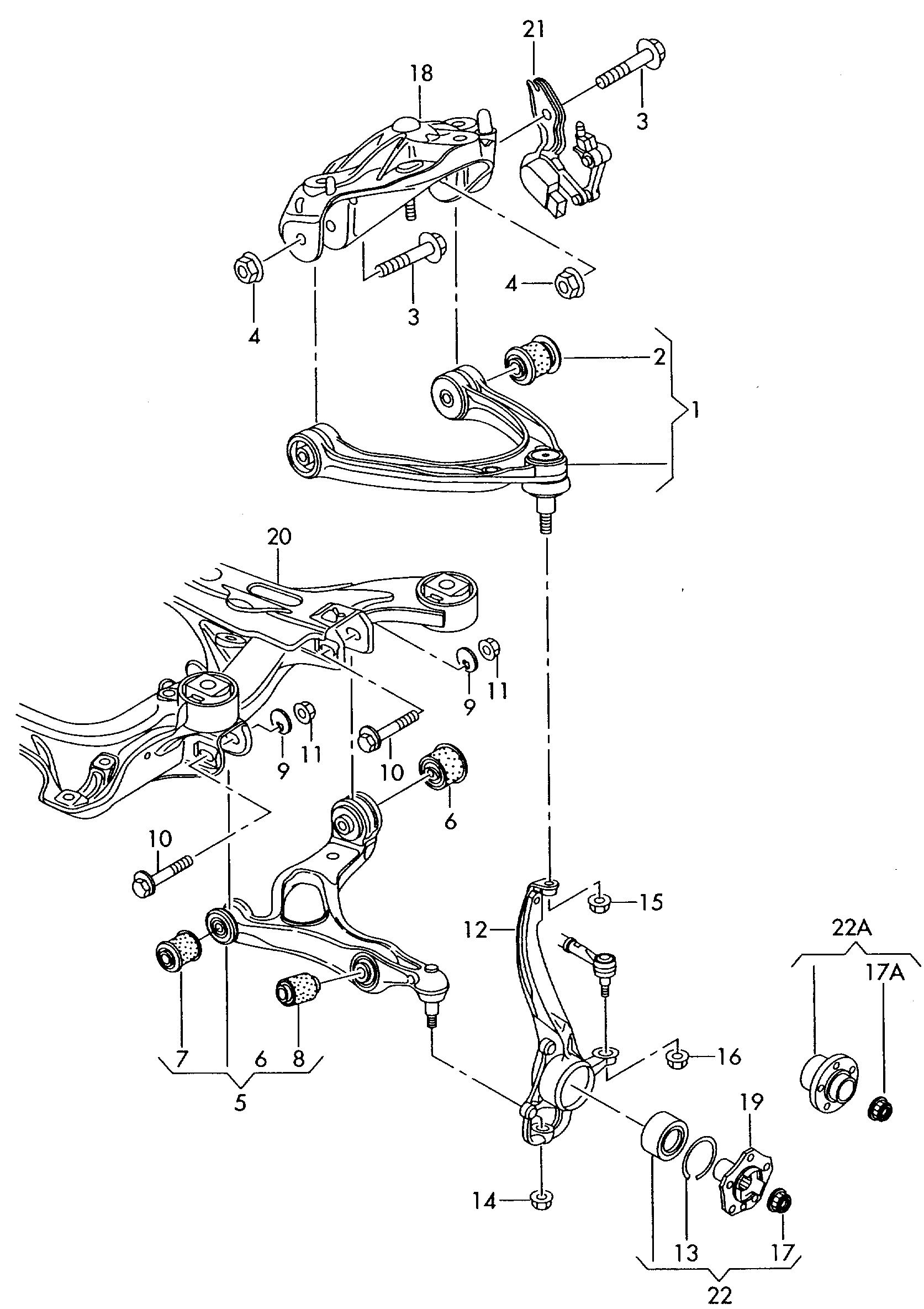 Seat 7L0407151H - Носач, окачване на колелата vvparts.bg