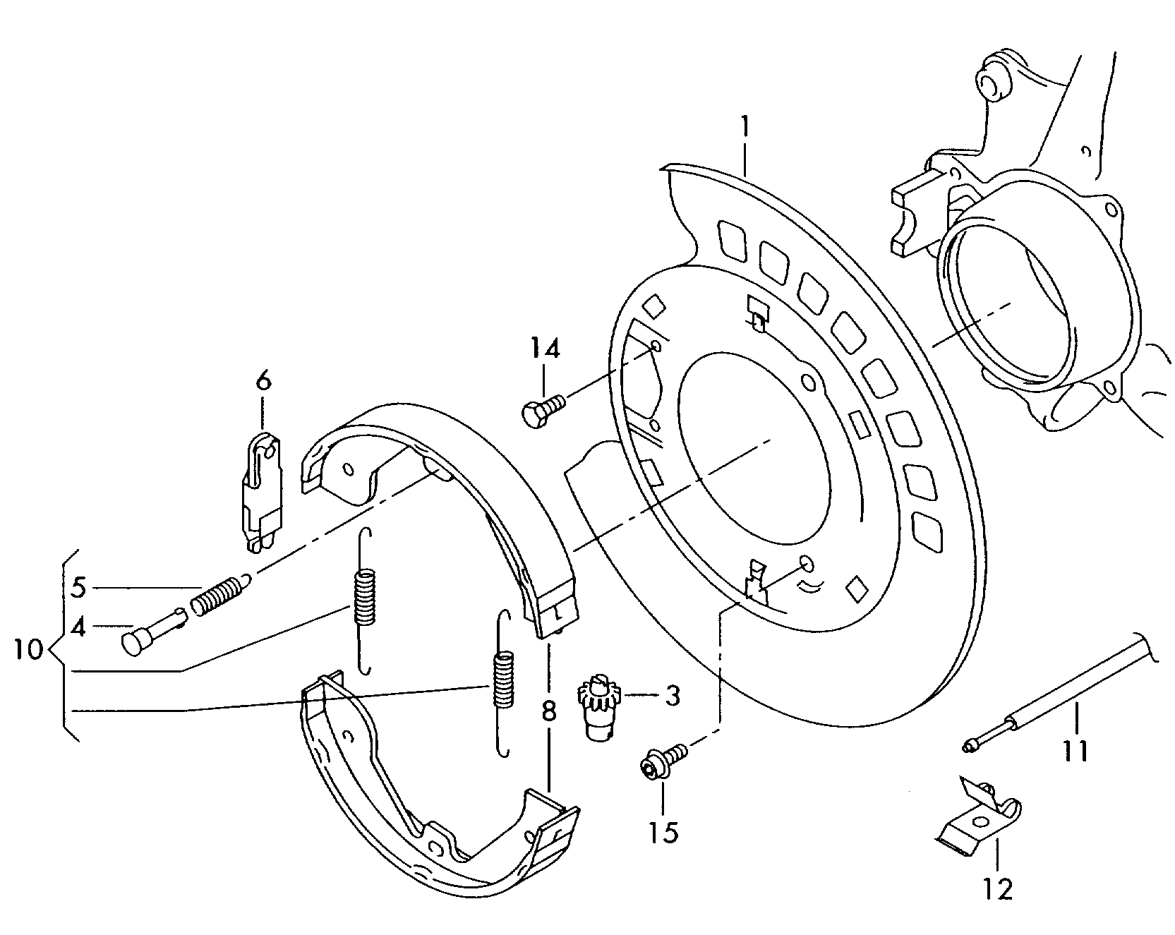 VW 7L0 698 545 - Комплект принадлежности, челюсти за ръчна спирачка vvparts.bg