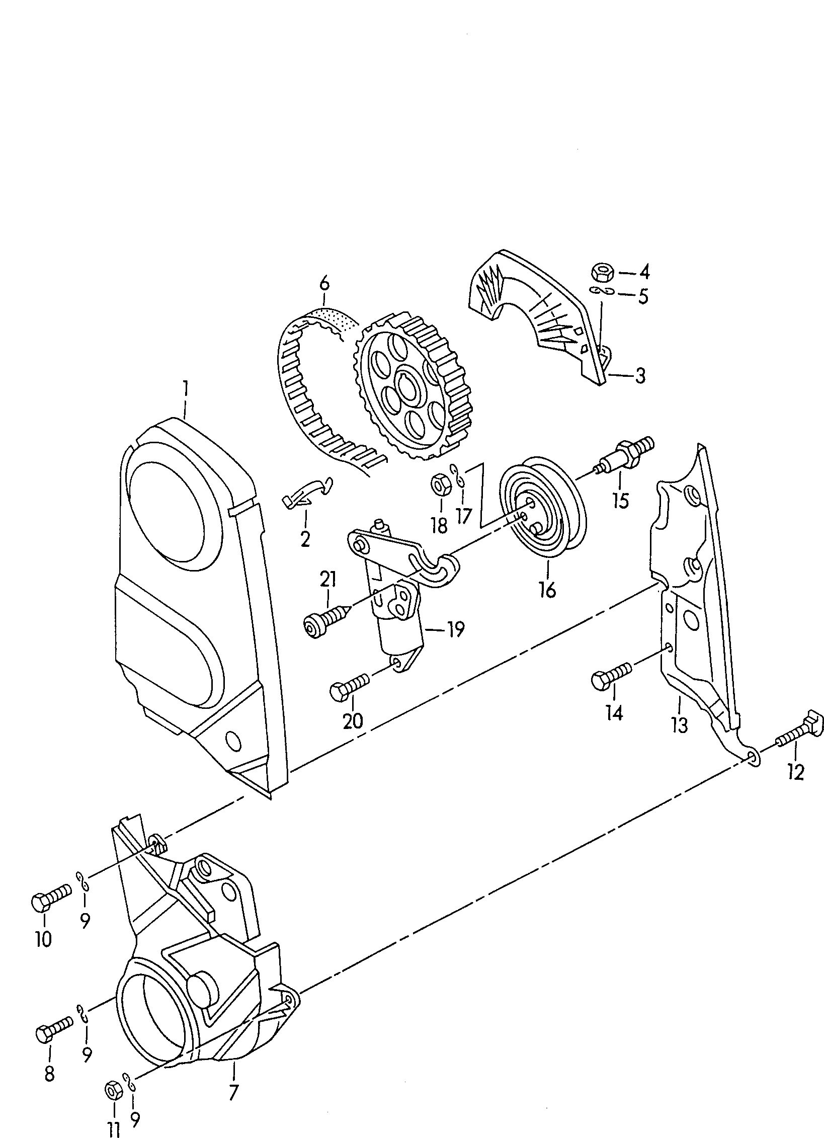 AUDI 026109119B - Комплект ангренажен ремък vvparts.bg