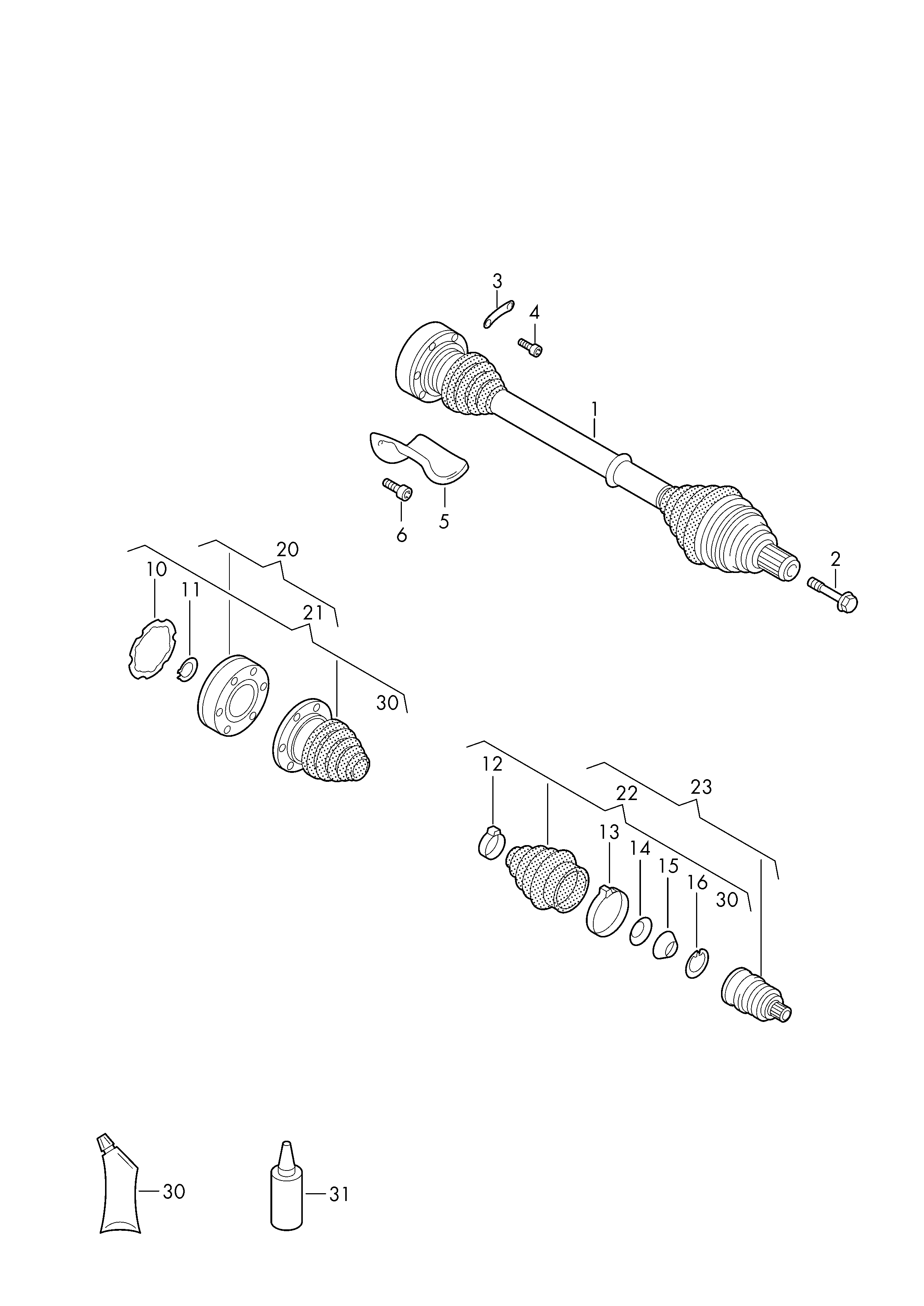 VAG 431 498 103 CX - Каре комплект, полуоска vvparts.bg