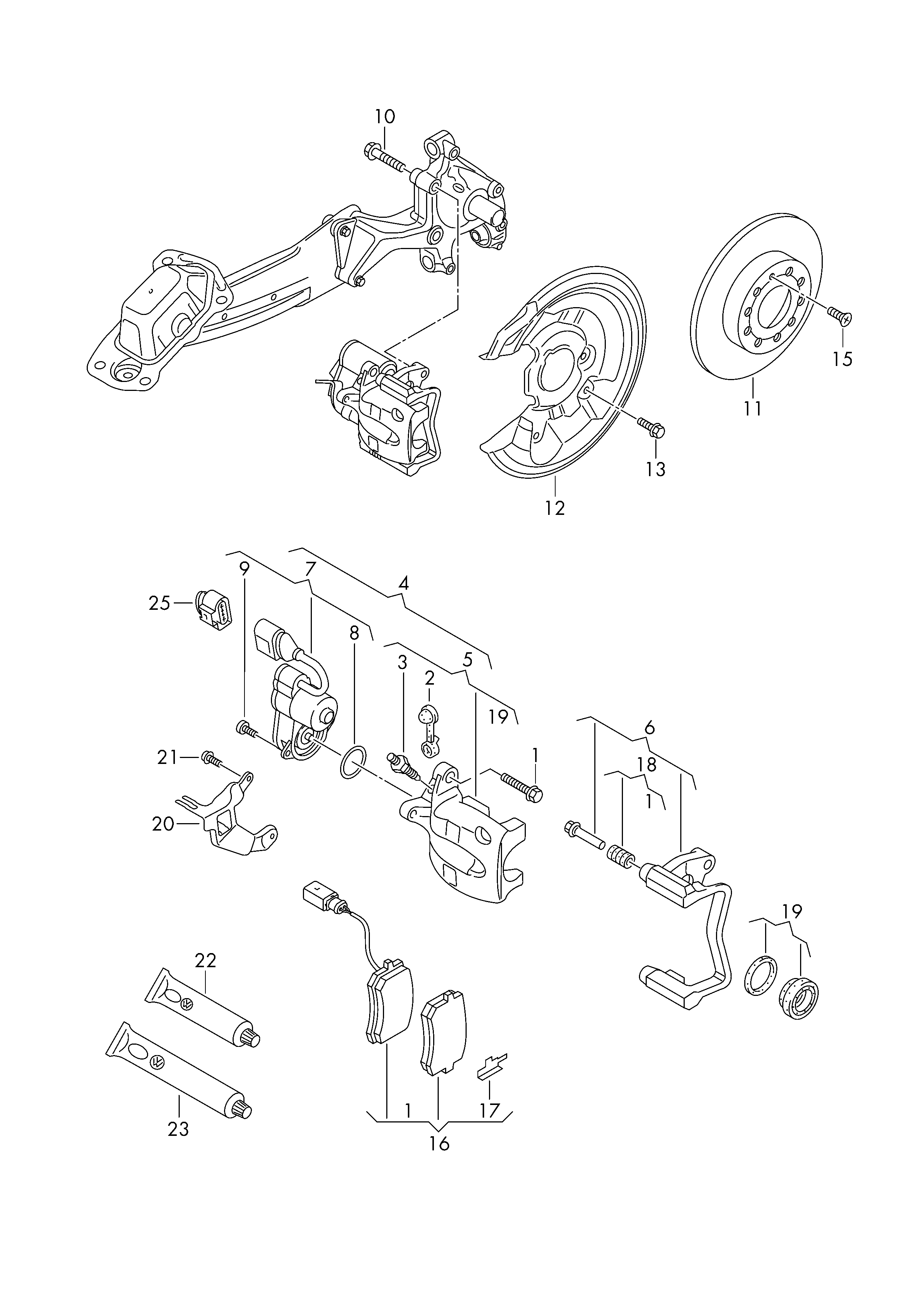 Seat 3C0 615 403E - Ремонтен комплект, спирачен апарат vvparts.bg