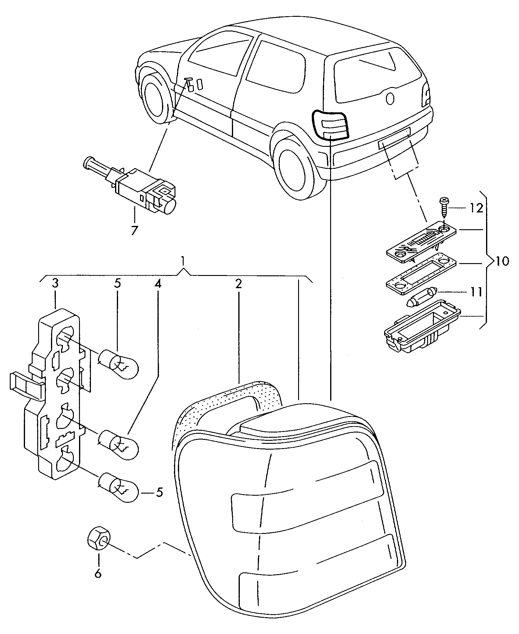 VW/SEAT 6Q0 945 511 - Ключ за спирачните светлини vvparts.bg