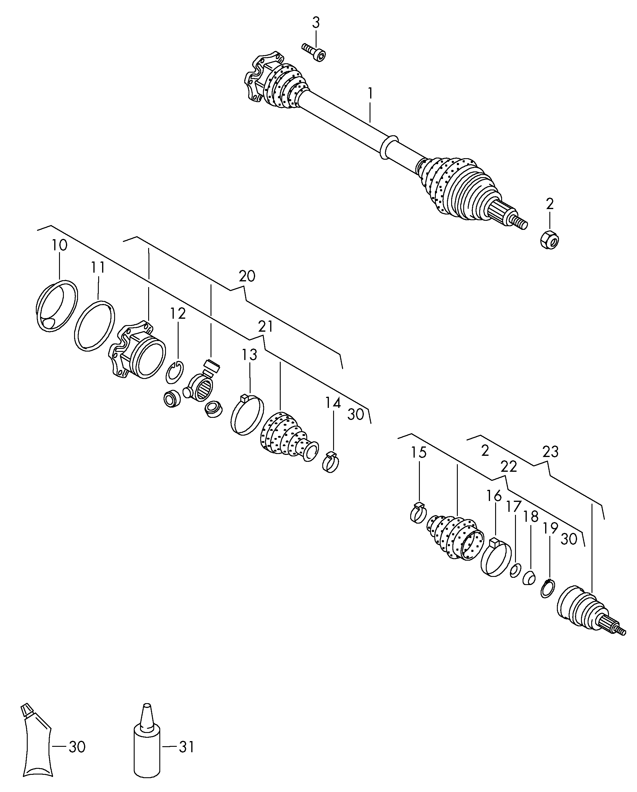 Seat 1J0 407 451 CX - Полуоска vvparts.bg