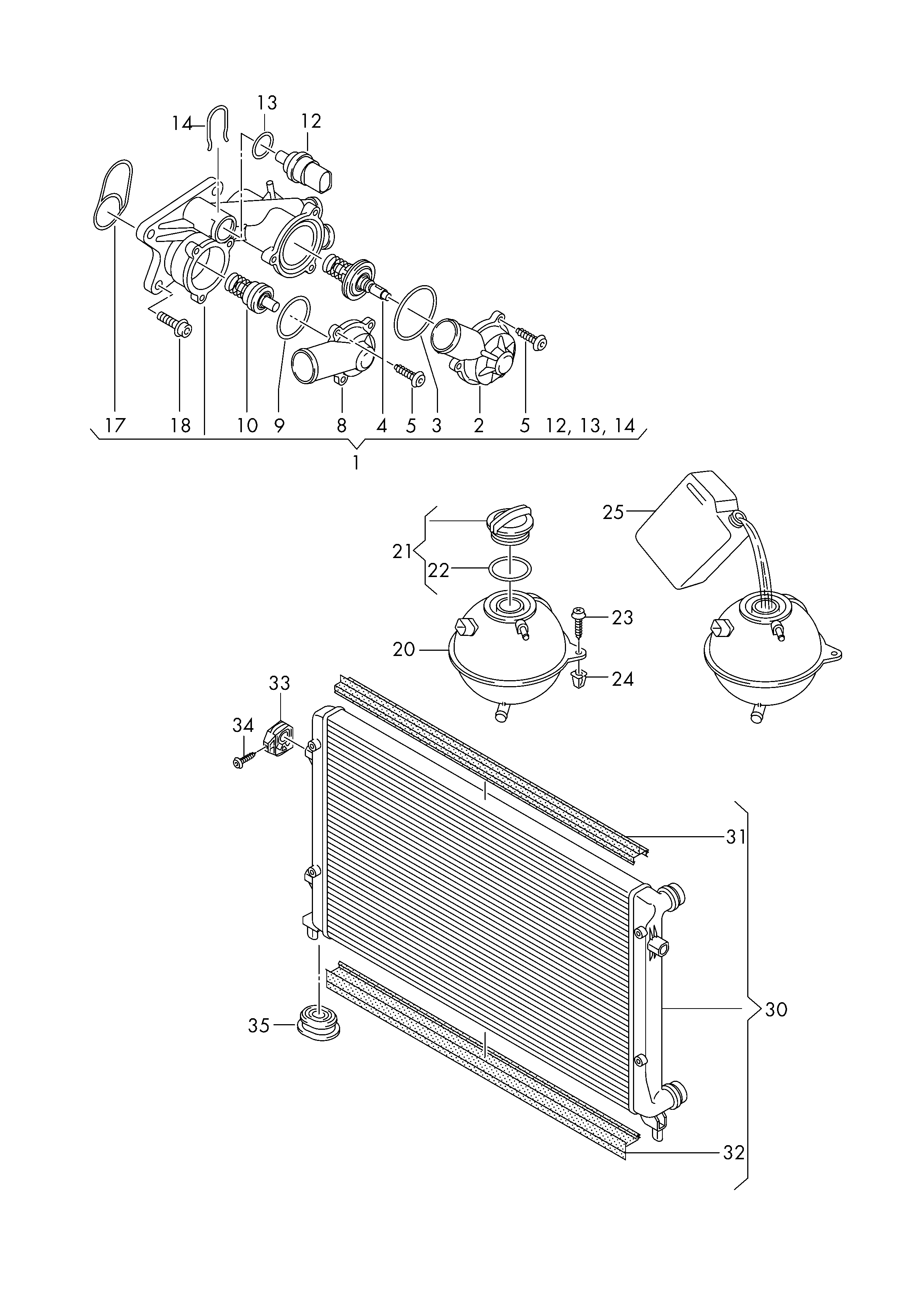 Seat 1K0 121 253 H - Радиатор, охлаждане на двигателя vvparts.bg