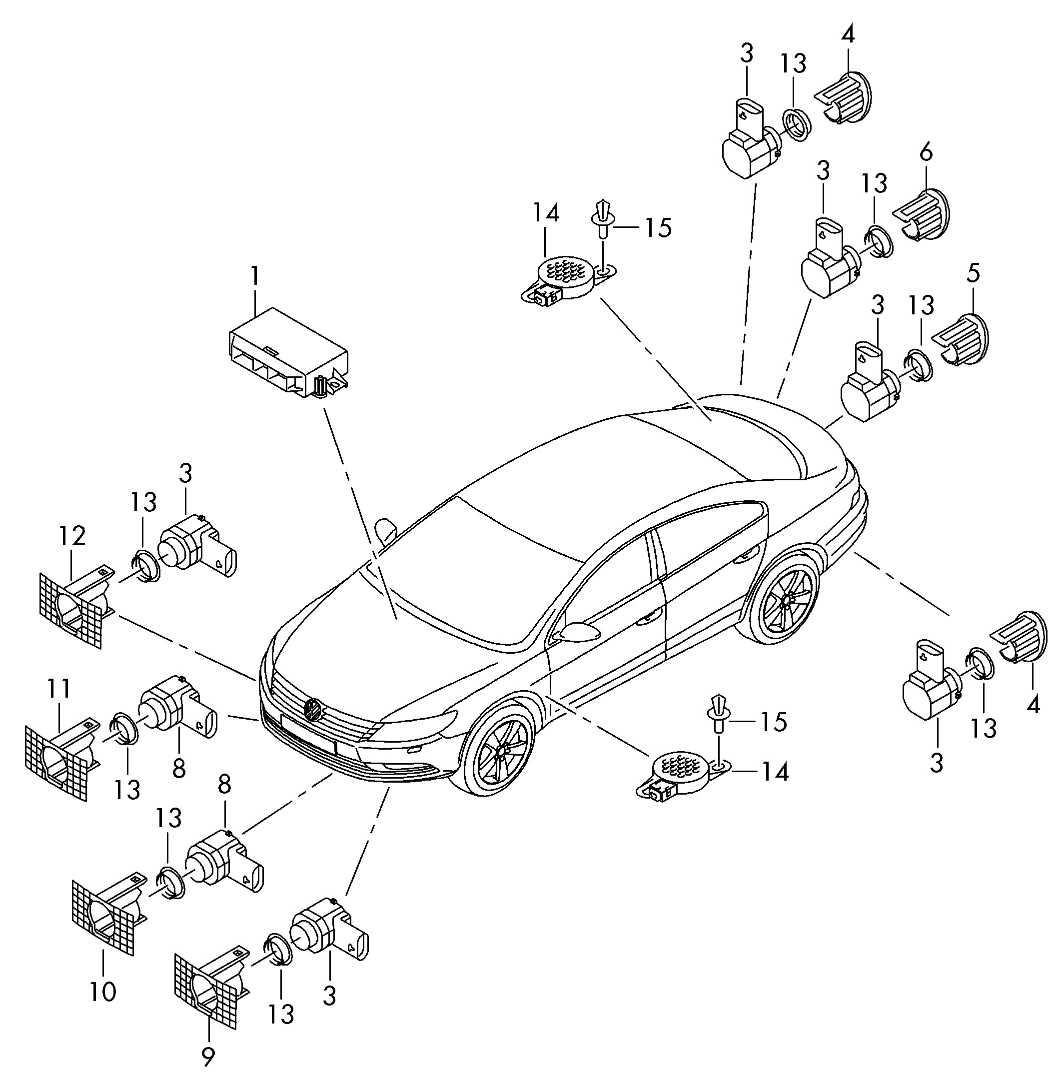 Porsche 1S0919275D - Датчик, парктроник vvparts.bg