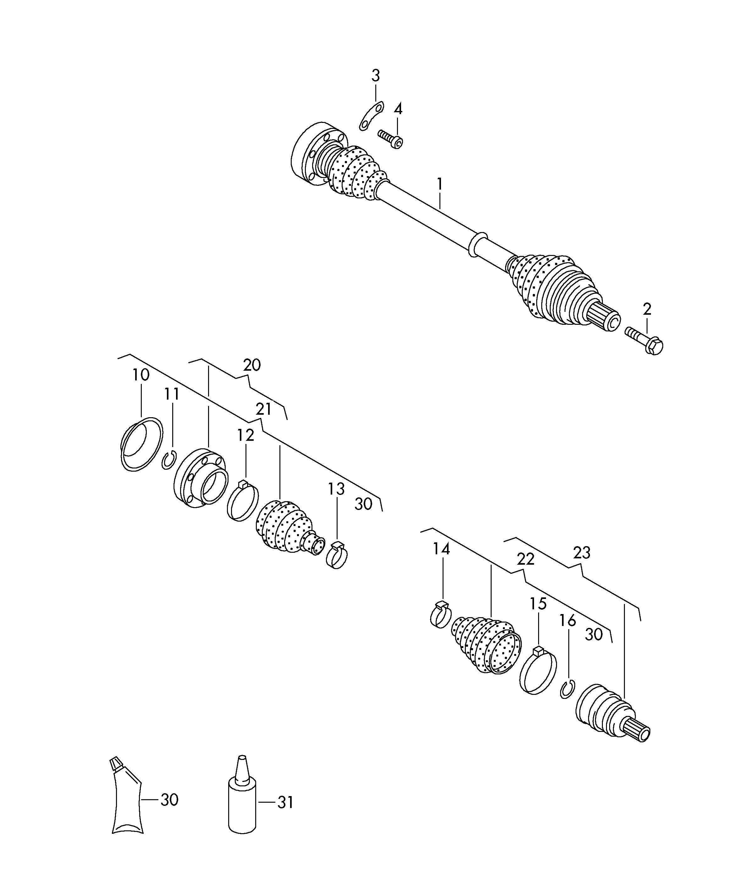 AUDI 1K0498099J - Каре комплект, полуоска vvparts.bg