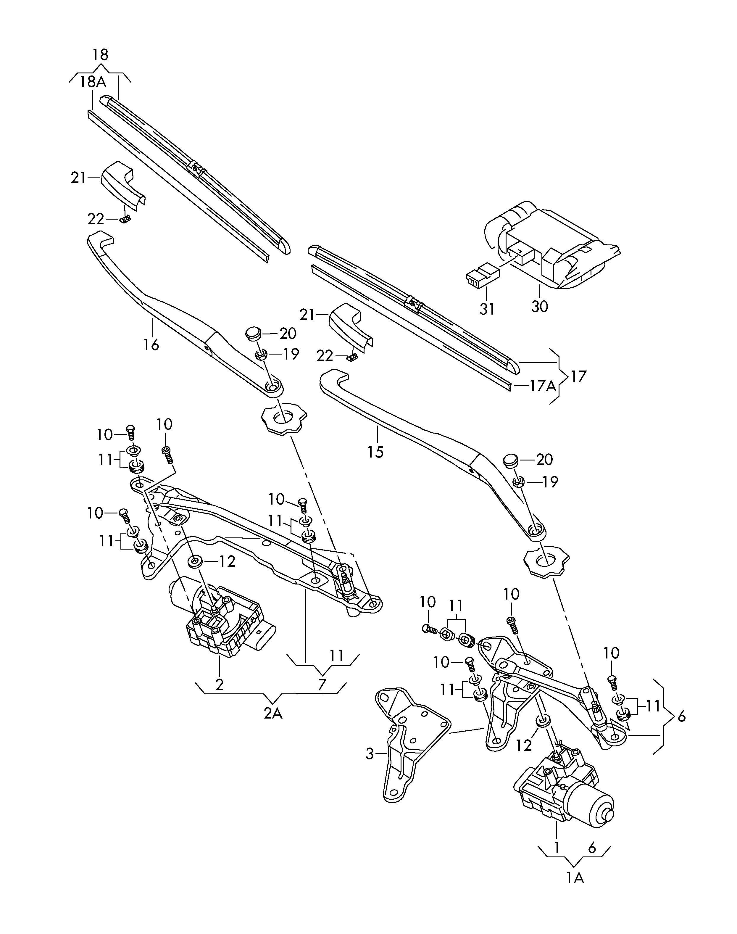 VW 3D1 955 425 H - Перо на чистачка vvparts.bg