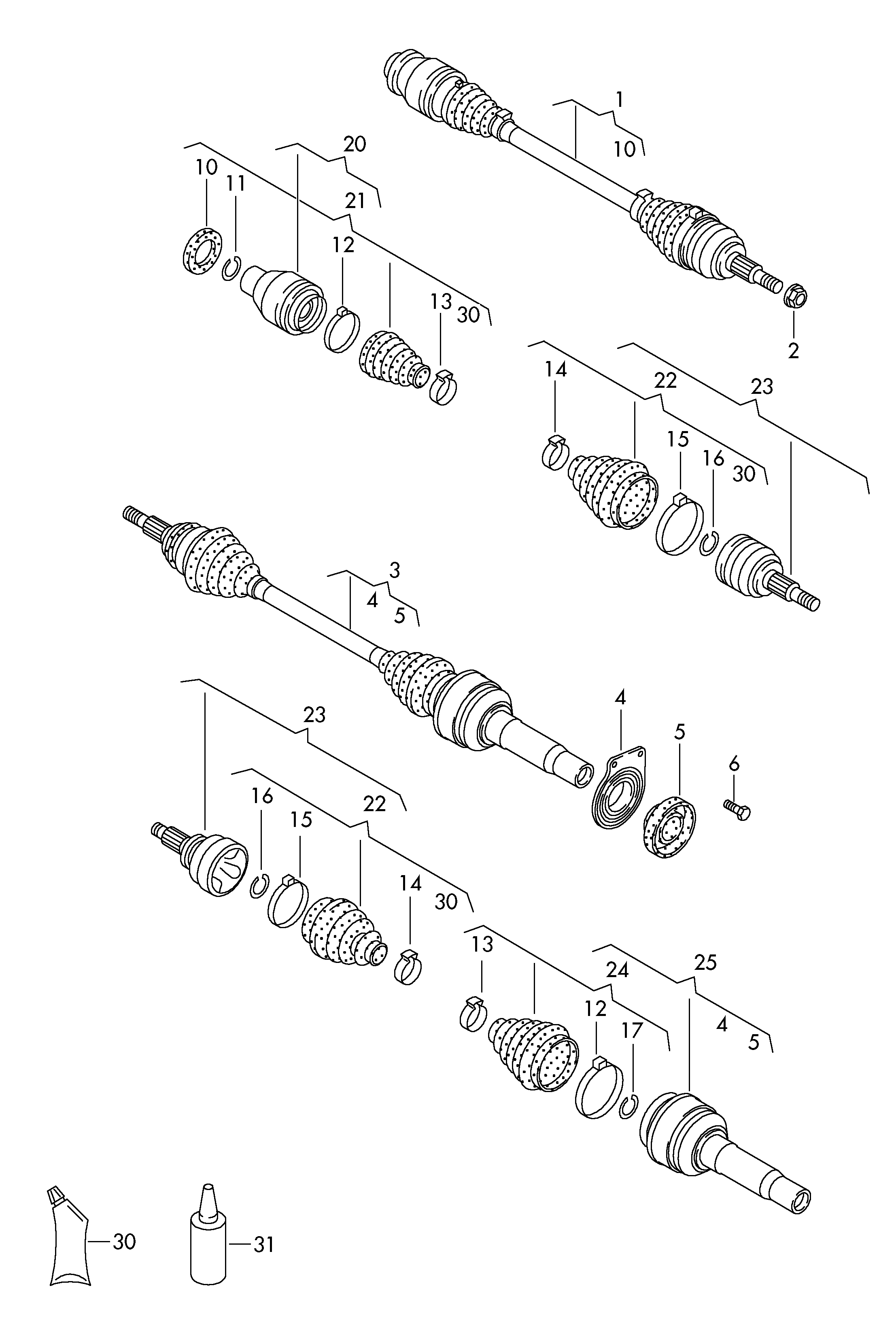 VAG 7H0 498 099B - Каре комплект, полуоска vvparts.bg