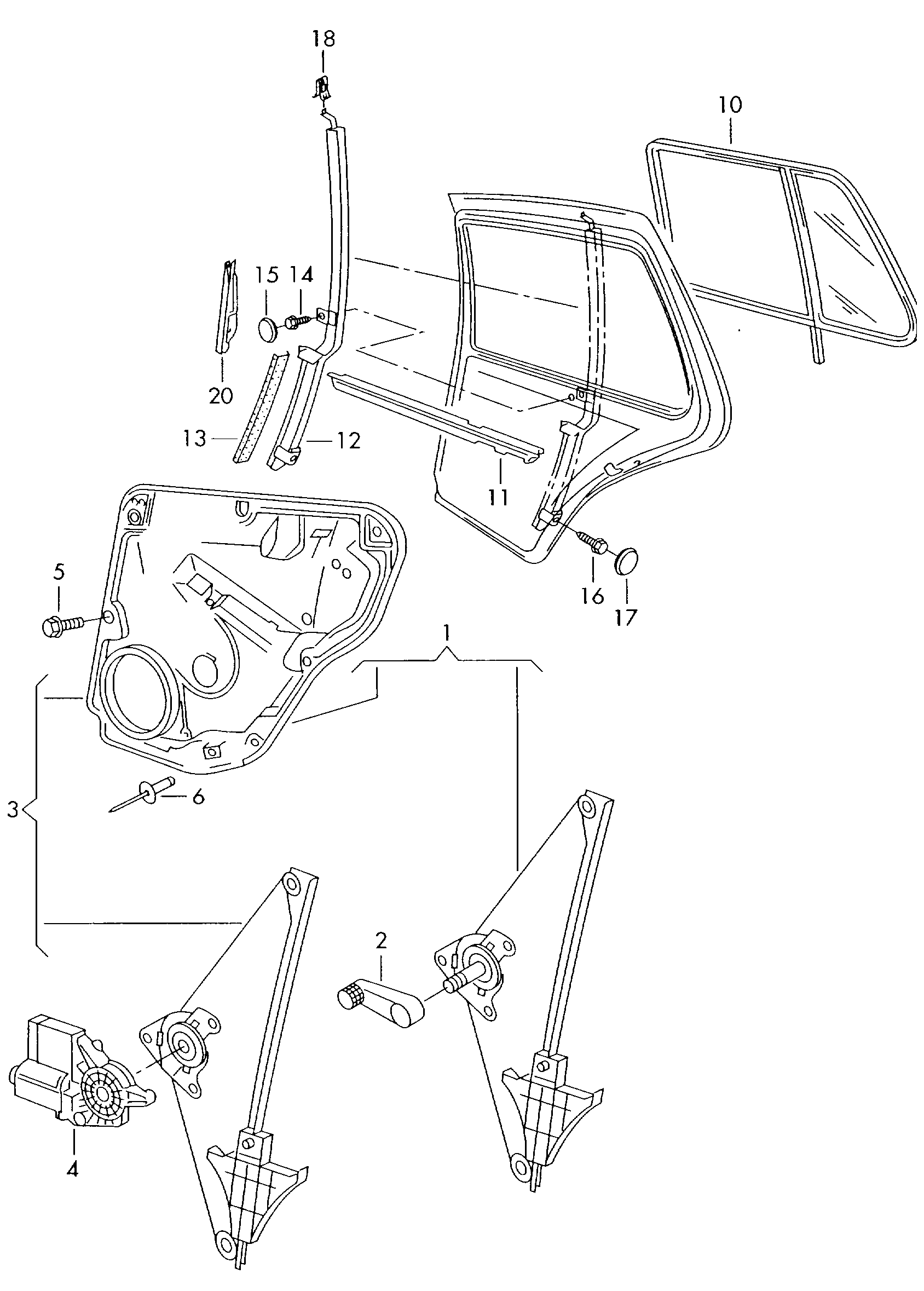 VAG 1J5 839 729 D - Ремонтен к-кт, стъклоповдигач vvparts.bg