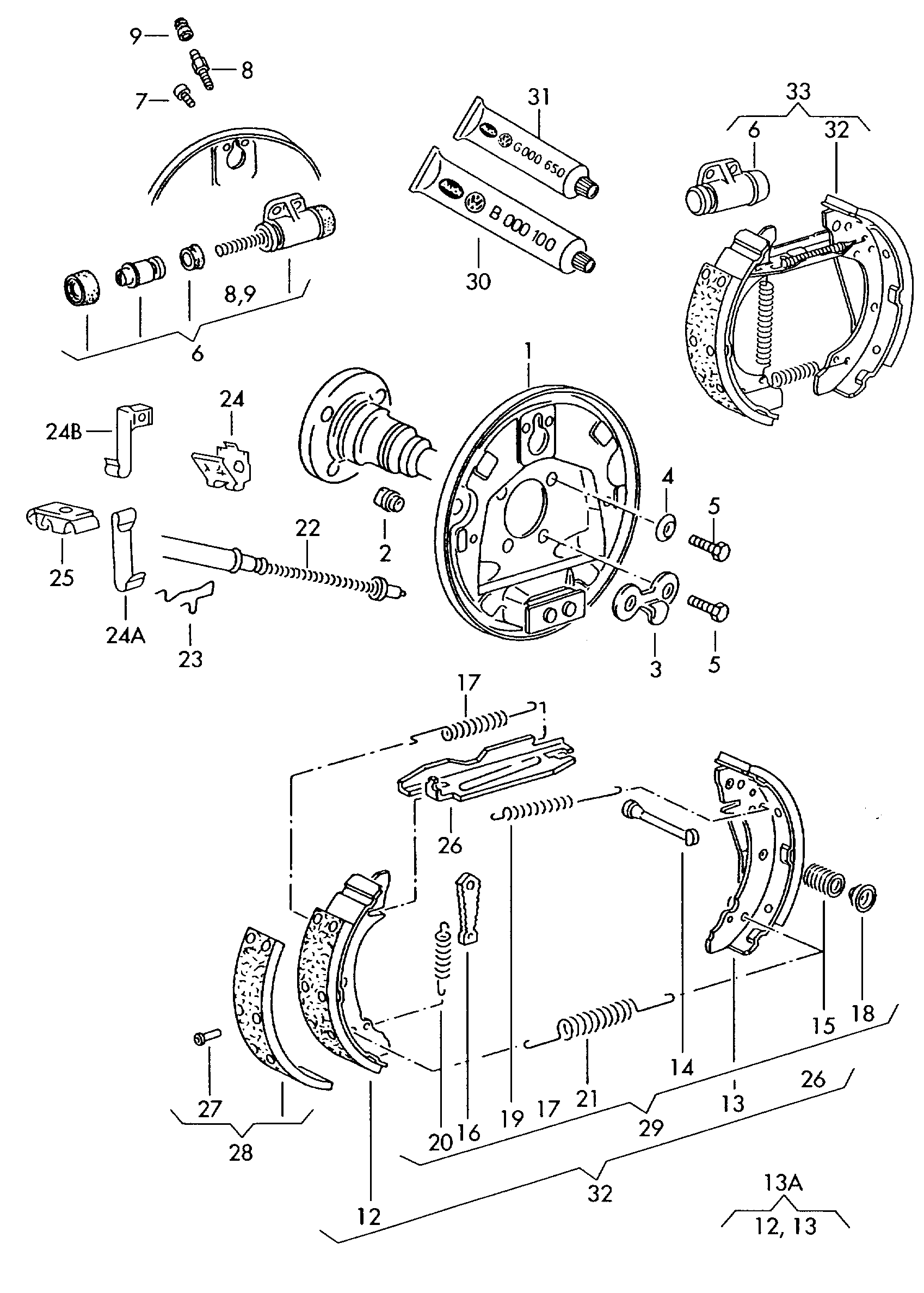 Vauxhall 191609527 - Комплект спирачна челюст vvparts.bg