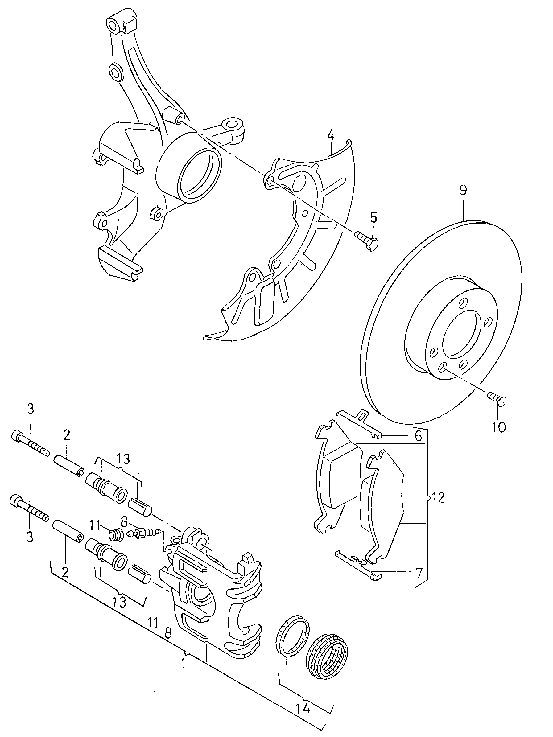 AUDI 171615221A - Комплект водещи втулки, спирачен апарат vvparts.bg