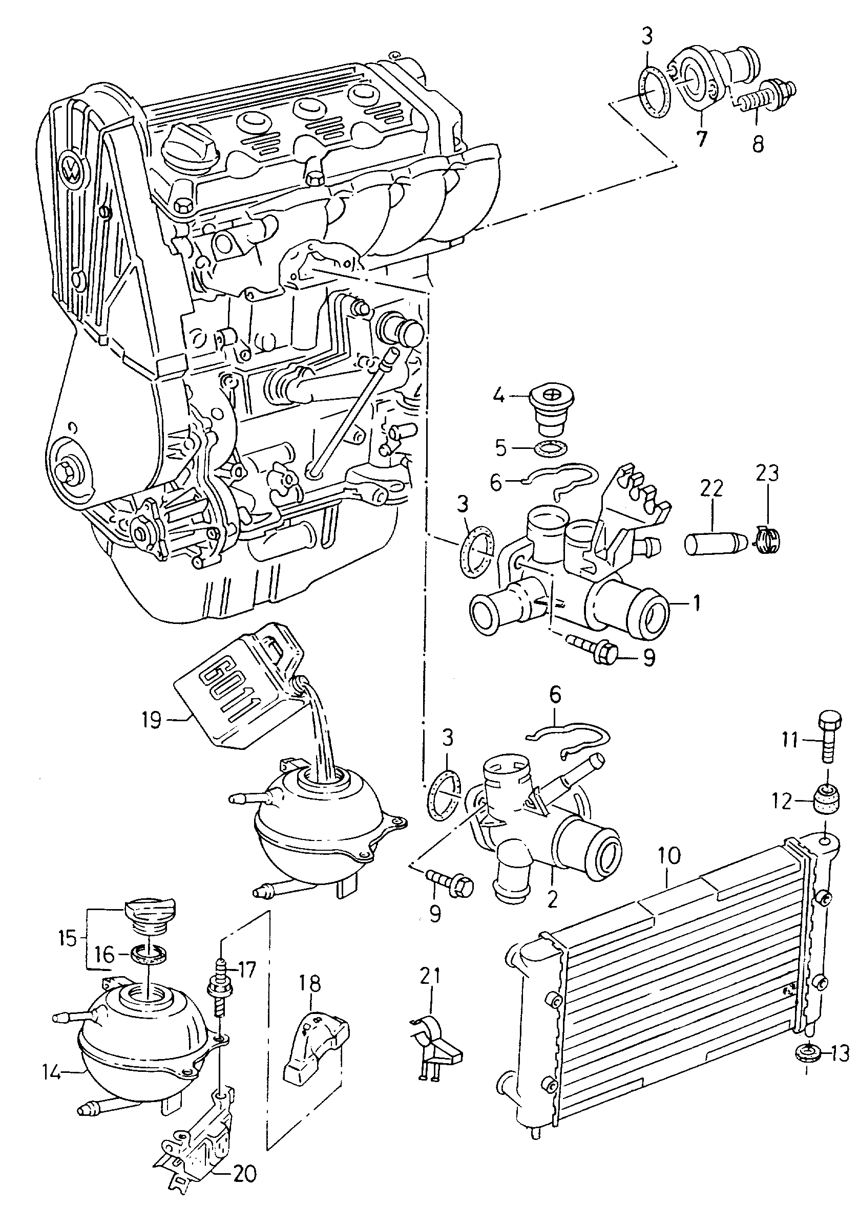 VW 5X0 121 407 A - Разширителен съд, охладителна течност vvparts.bg