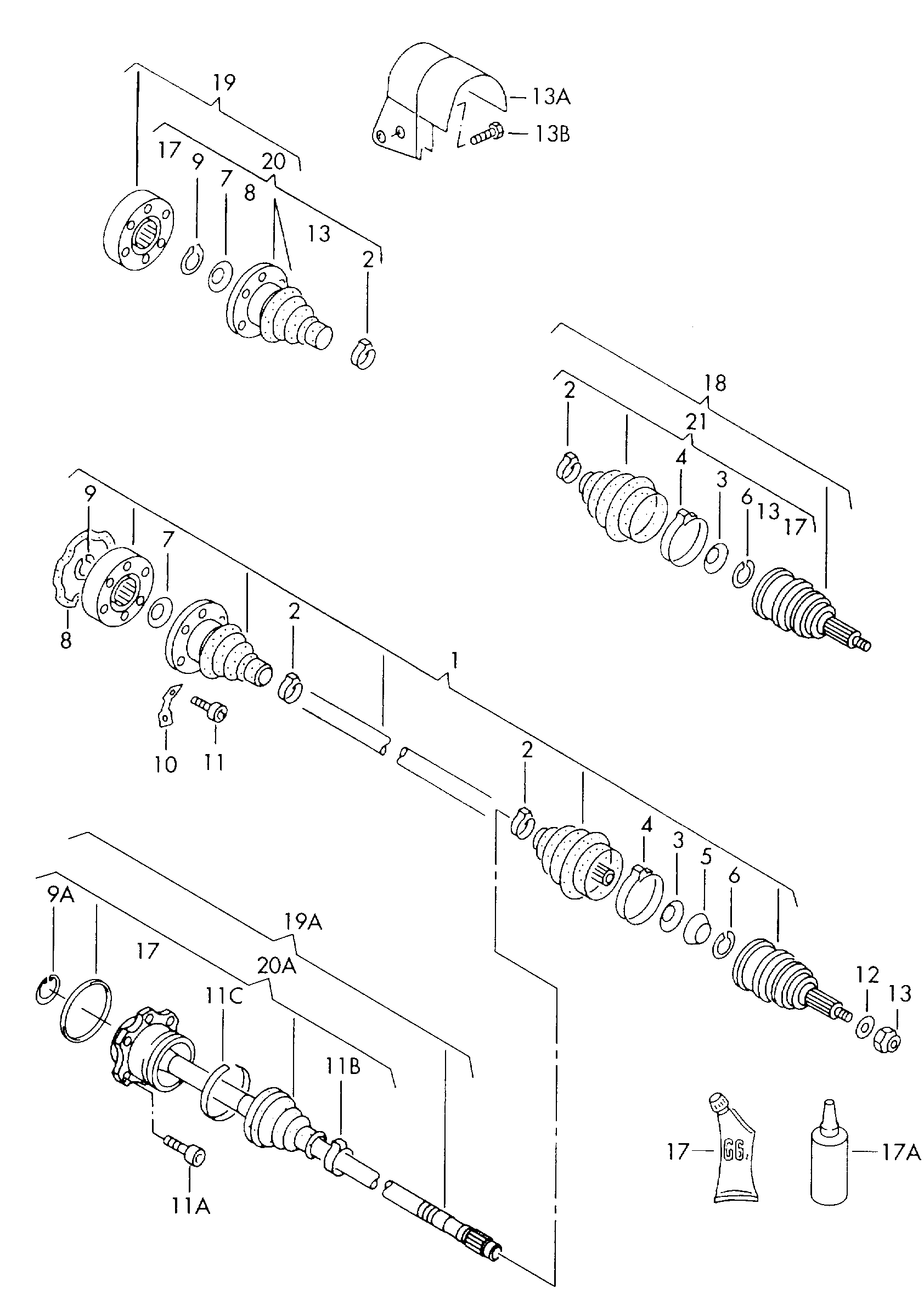 Seat 191 407 271 NX - Полуоска vvparts.bg