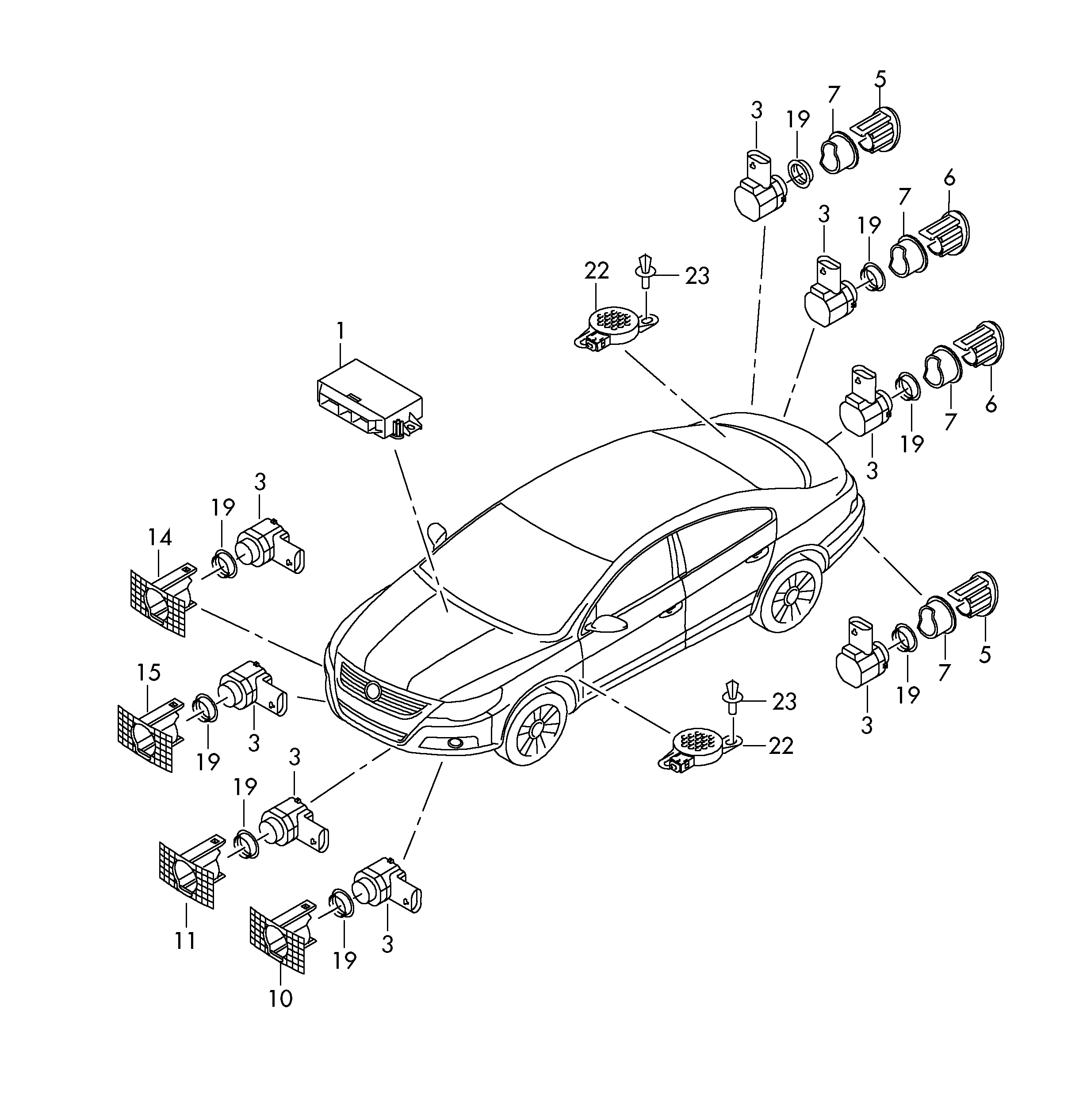 Bentley 4H0919275 - Датчик, парктроник vvparts.bg